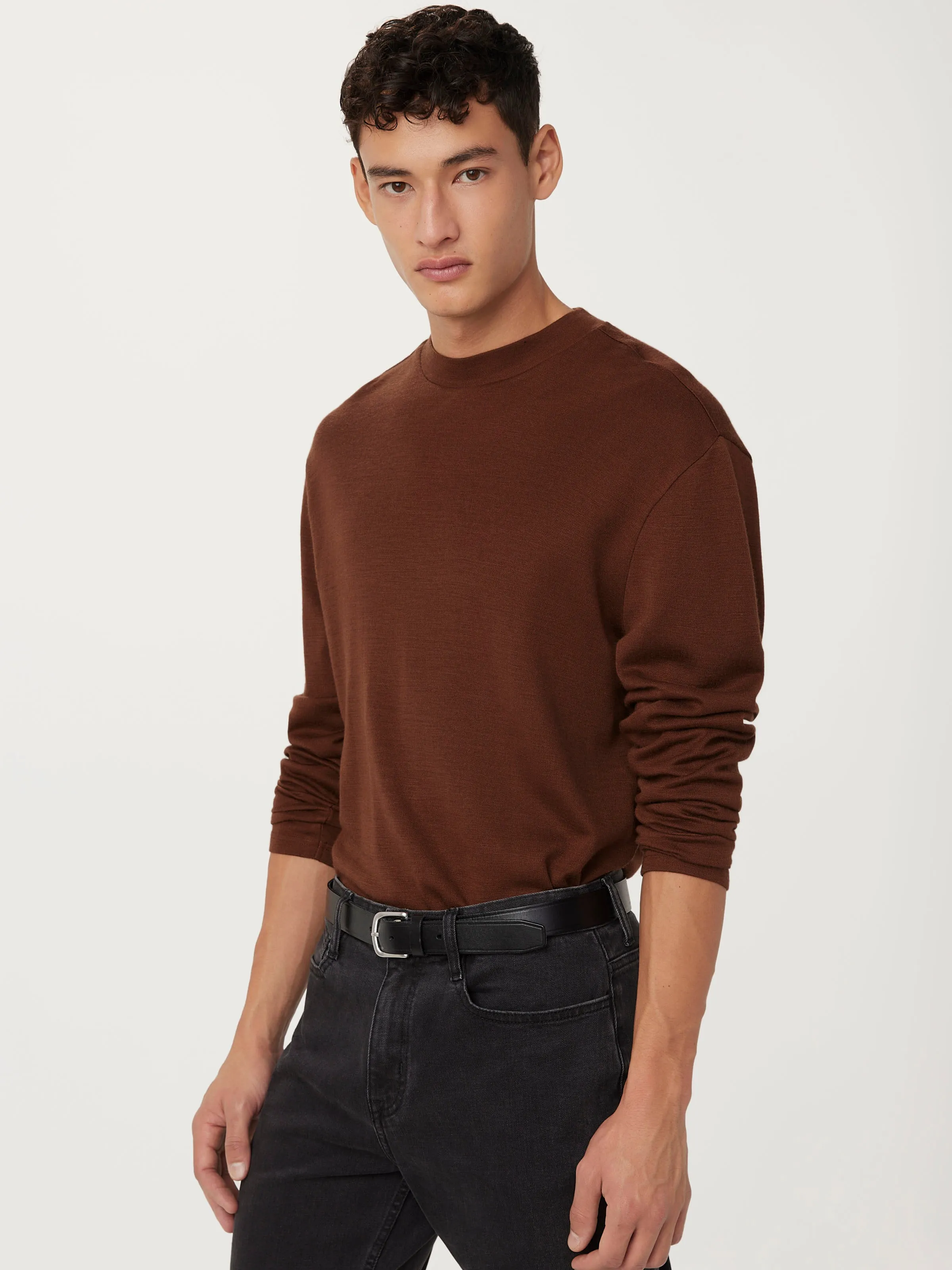 The Merino Wool Mock Neck in Cappuccino sold by Frank & Oak product image thumbnail 2