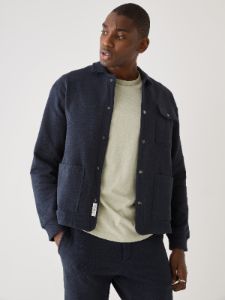 The French Terry Chore Jacket in Dark Navy sold by Frank & Oak