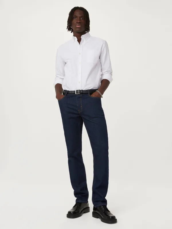 The Adam Slim Jean in Dark Blue made by Frank & Oak