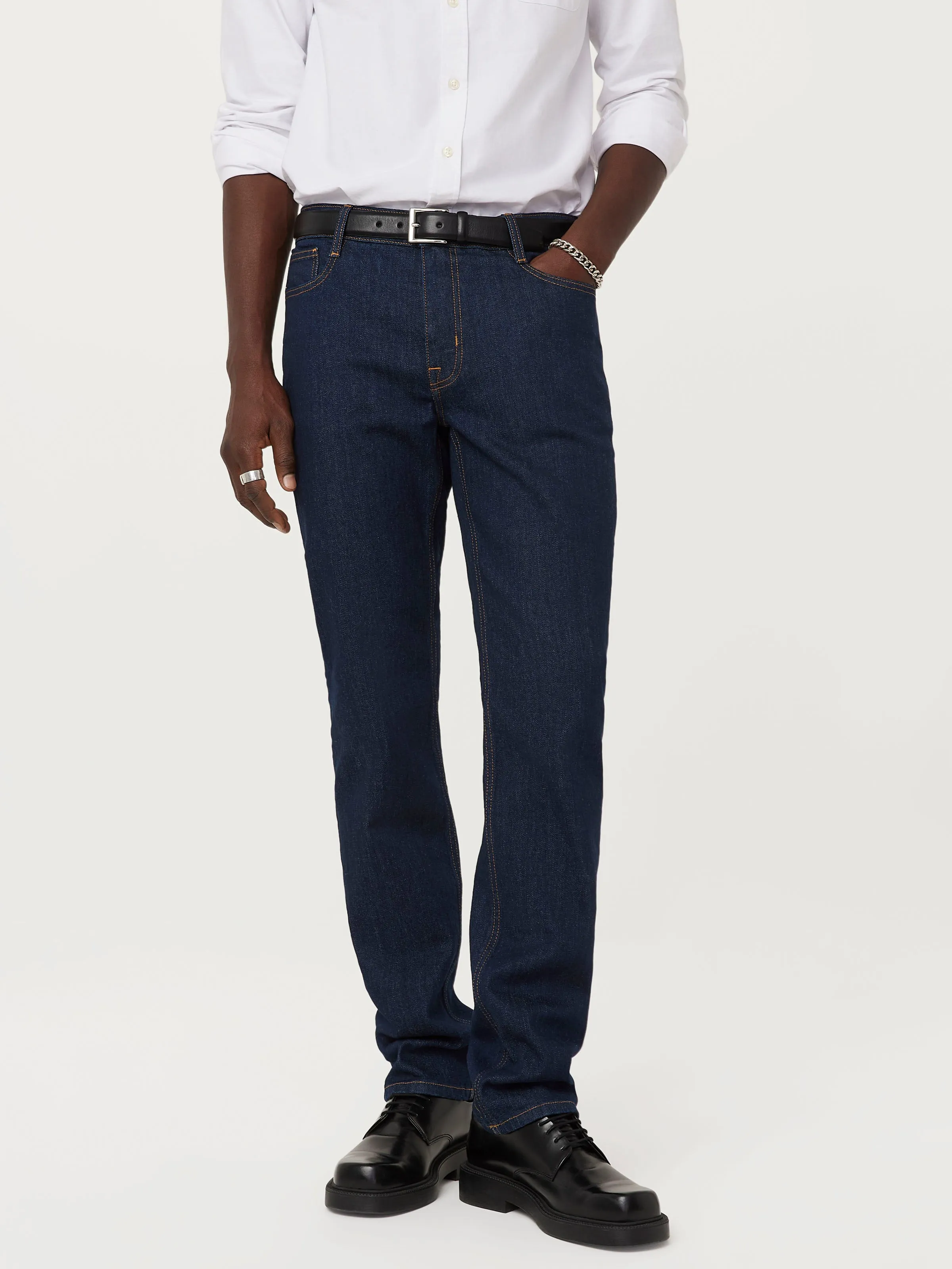 The Adam Slim Jean in Dark Blue sold by Frank & Oak product image thumbnail 2