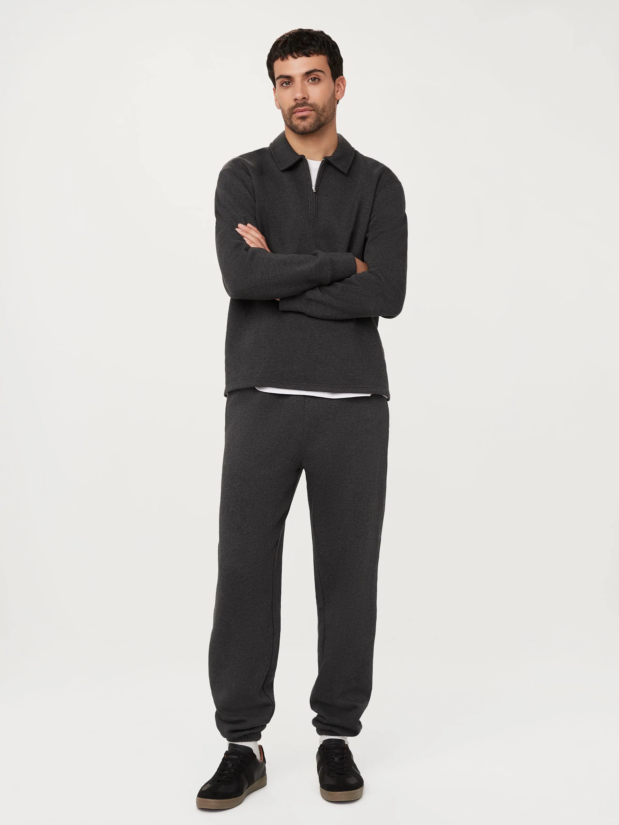 The Fleece Half-Zip Sweatshirt in Grey Black sold by Frank & Oak product image thumbnail 2