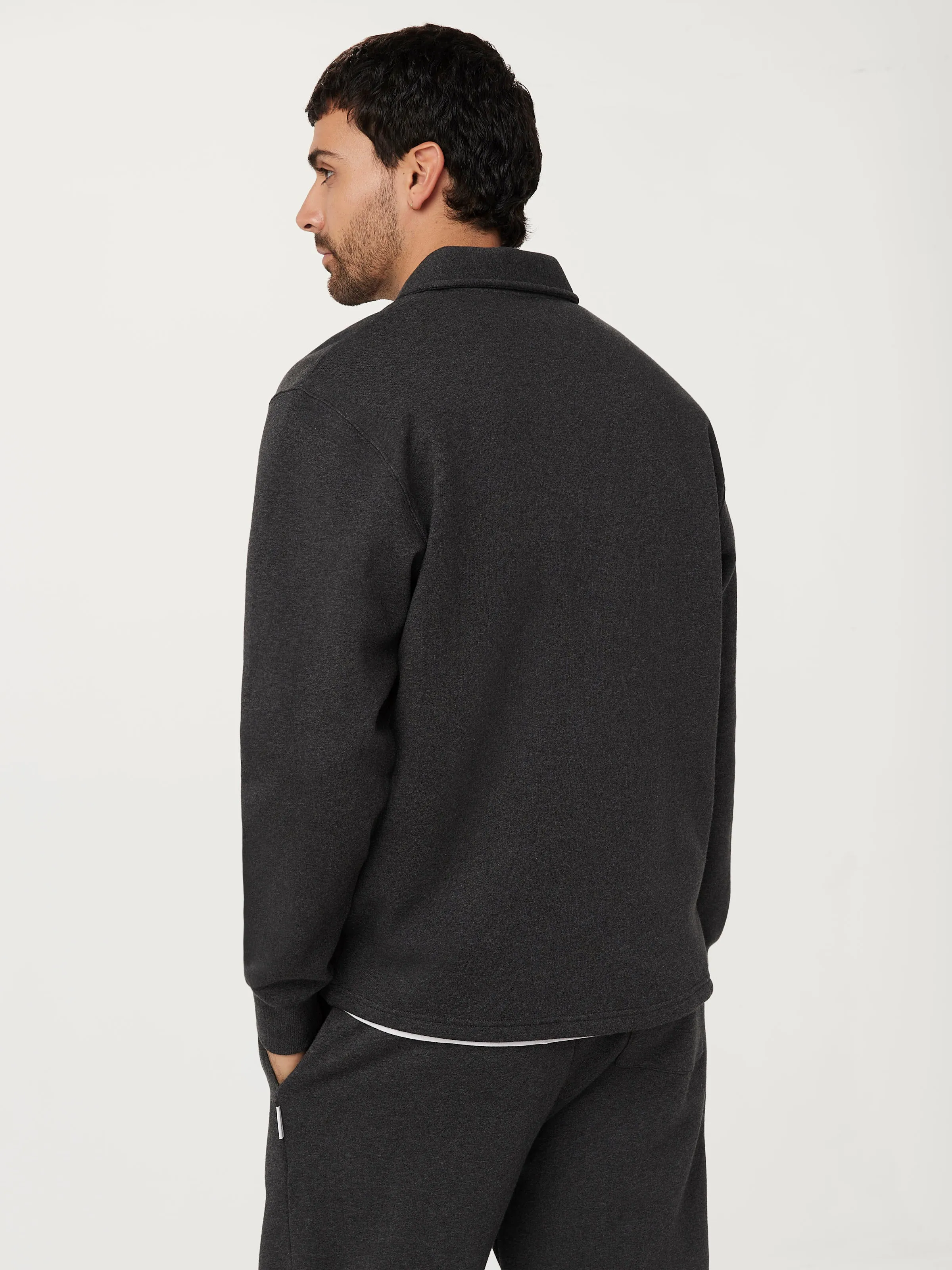 The Fleece Half-Zip Sweatshirt in Grey Black sold by Frank & Oak product image thumbnail 3