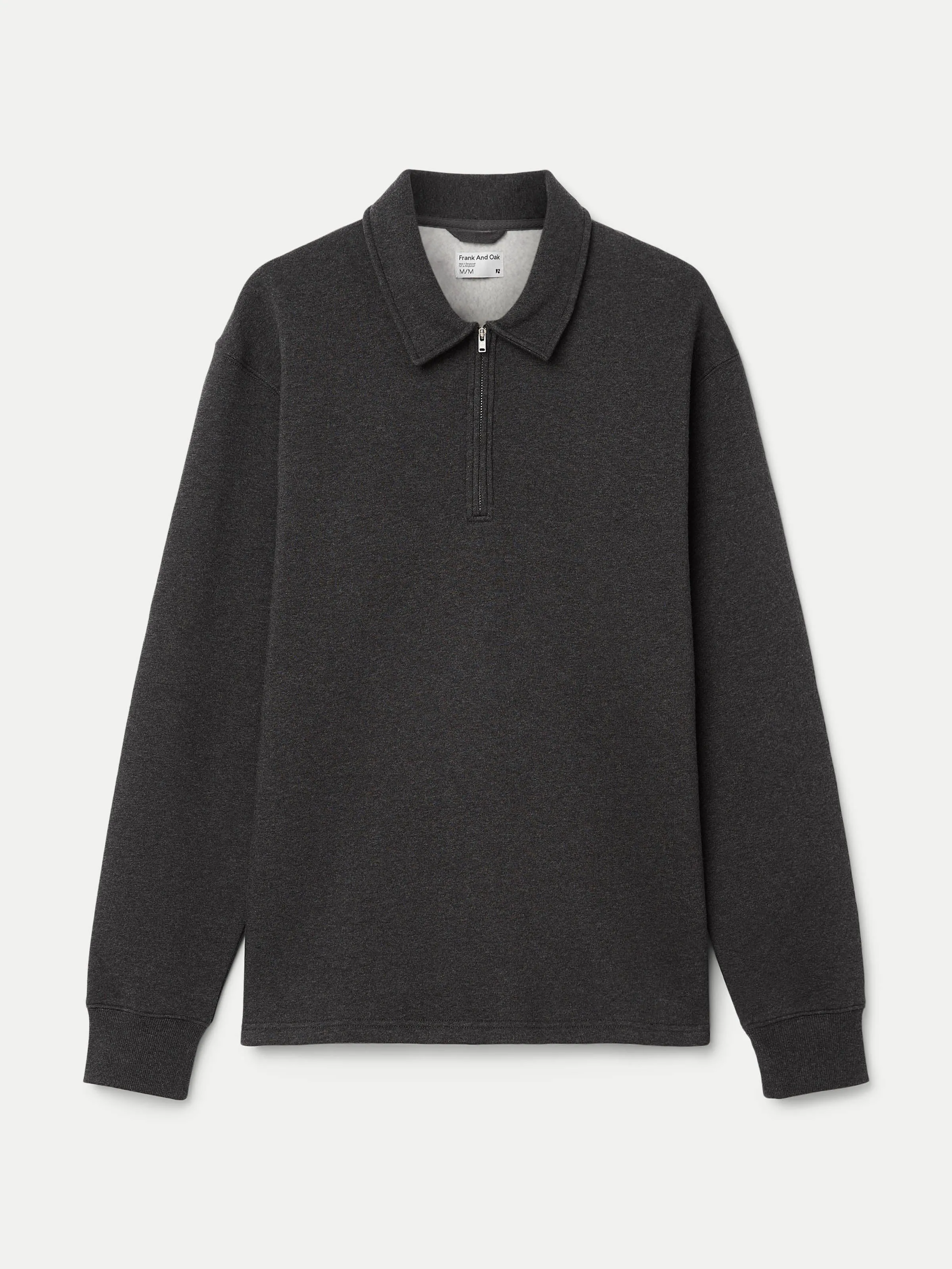The Fleece Half-Zip Sweatshirt in Grey Black sold by Frank & Oak product image thumbnail 5