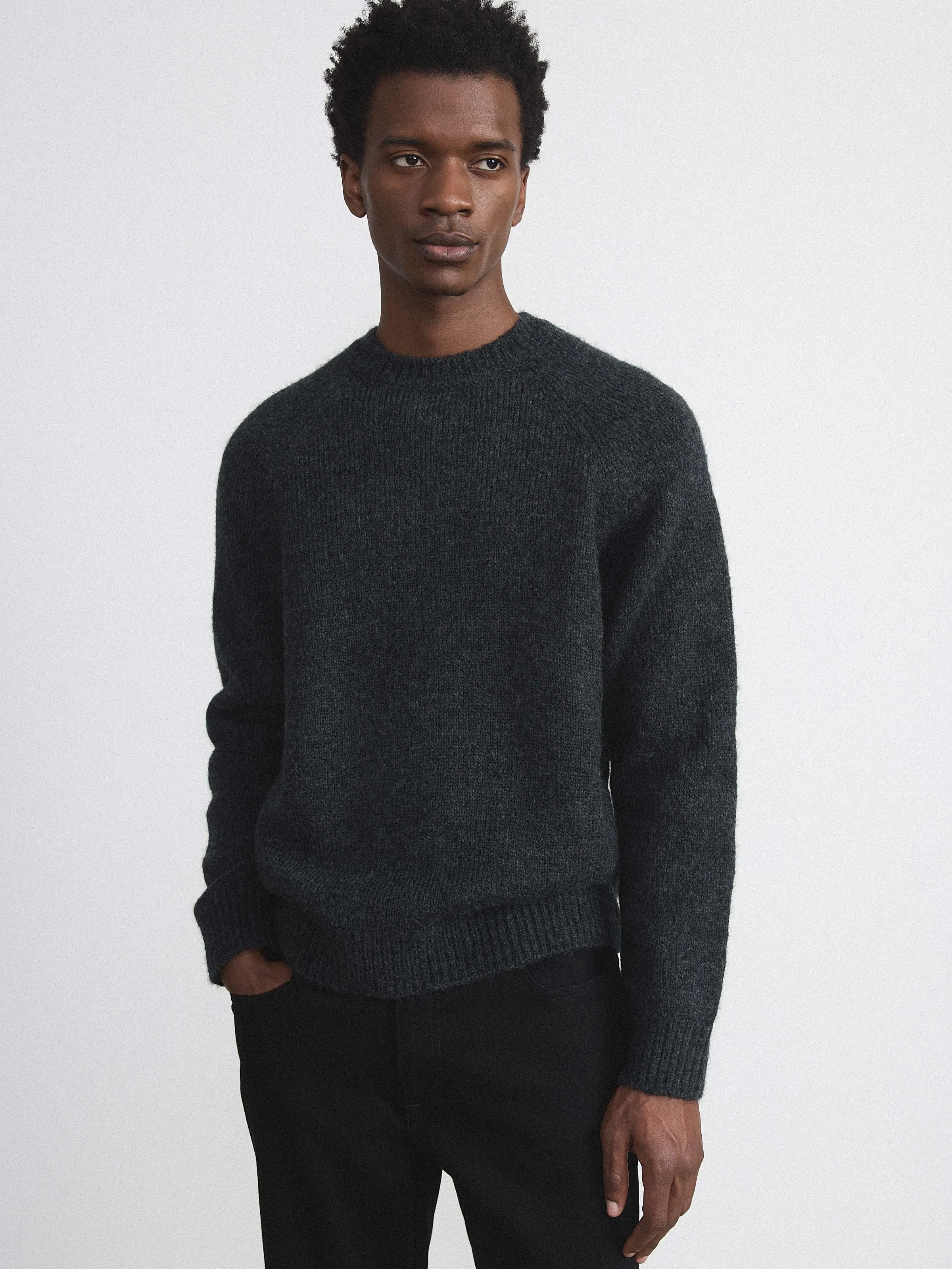 The Fuzzy Sweater in Grey Black sold by Frank & Oak