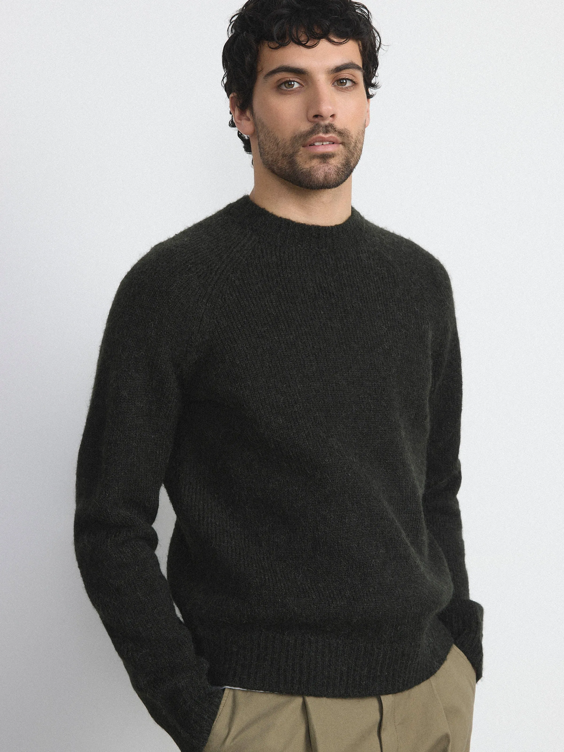 The Fuzzy Sweater in Rosin sold by Frank & Oak