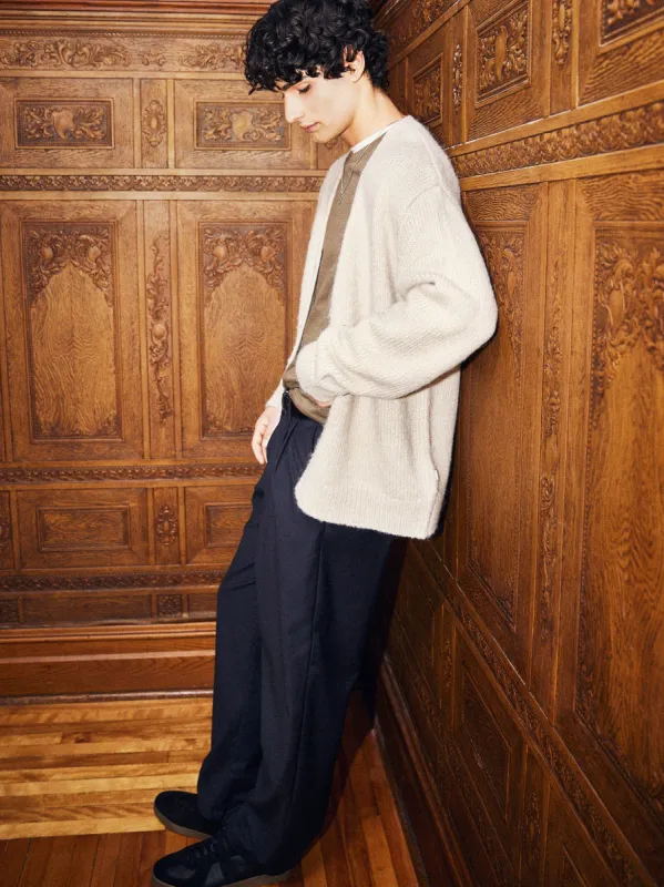 The Fuzzy Cardigan in Moonlight sold by Frank & Oak