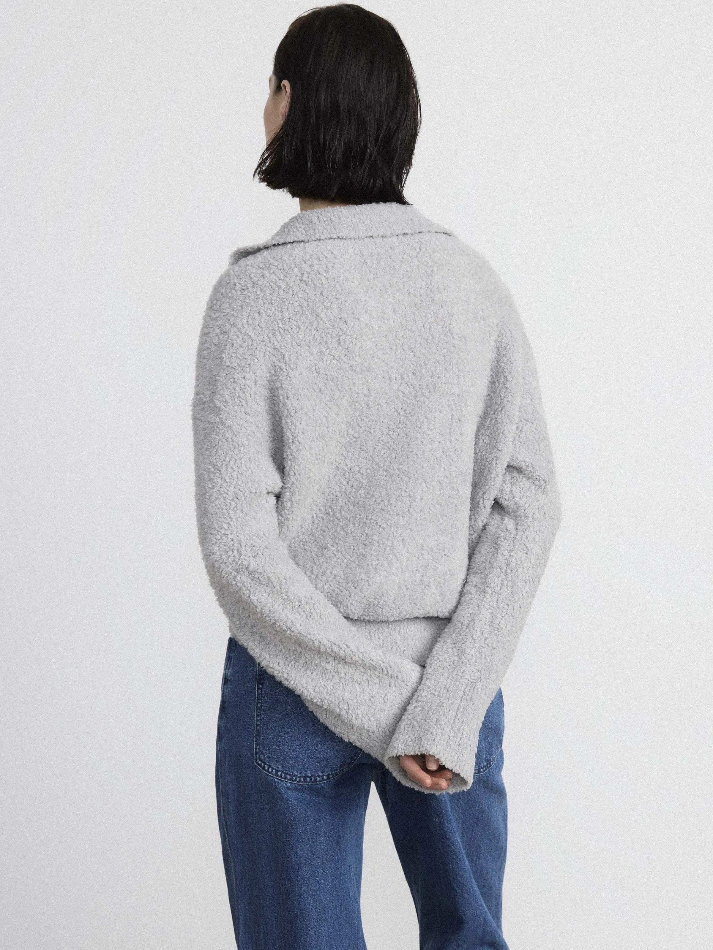 The Fuzzy Johnny Collar Sweater in Light Grey sold by Frank & Oak product image thumbnail 3