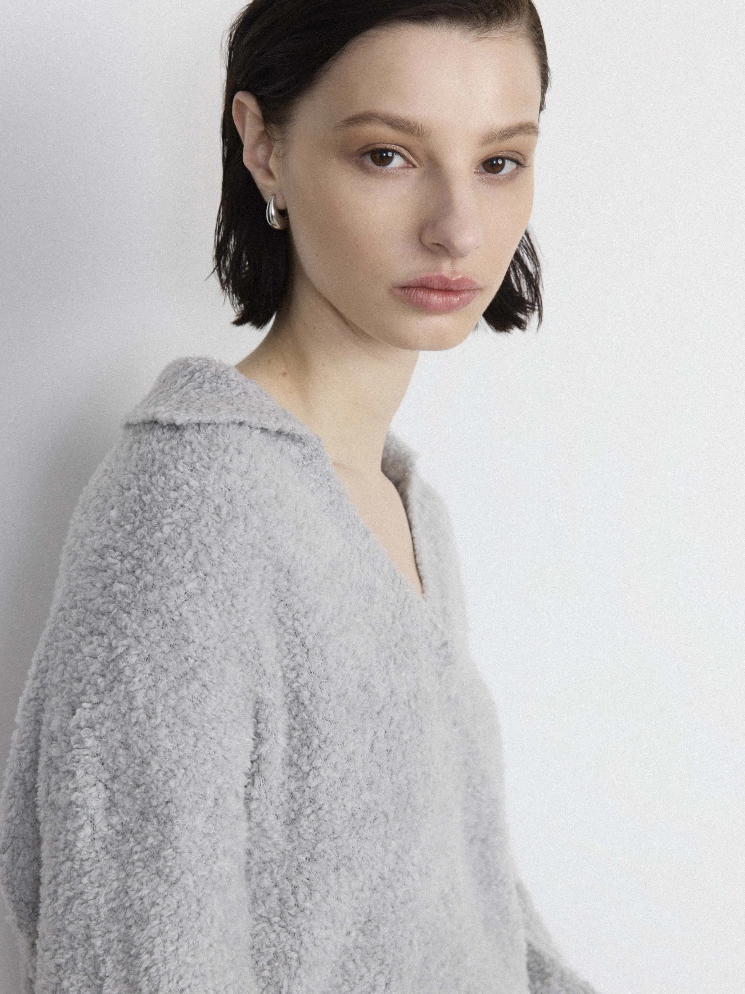 The Fuzzy Johnny Collar Sweater in Light Grey sold by Frank & Oak product image thumbnail 5