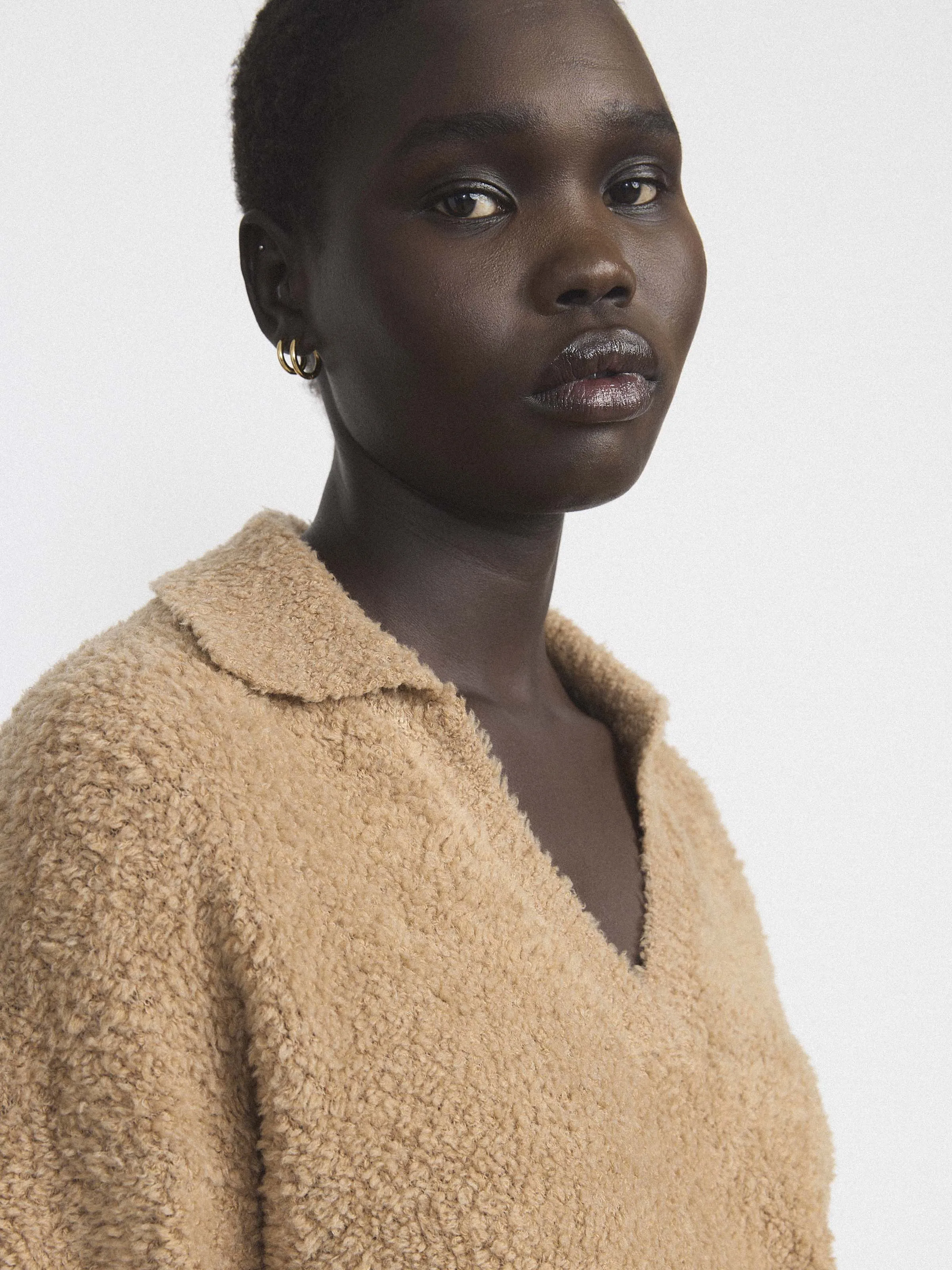 The Fuzzy Johnny Collar Sweater in Caramel Brown sold by Frank & Oak product image thumbnail 4