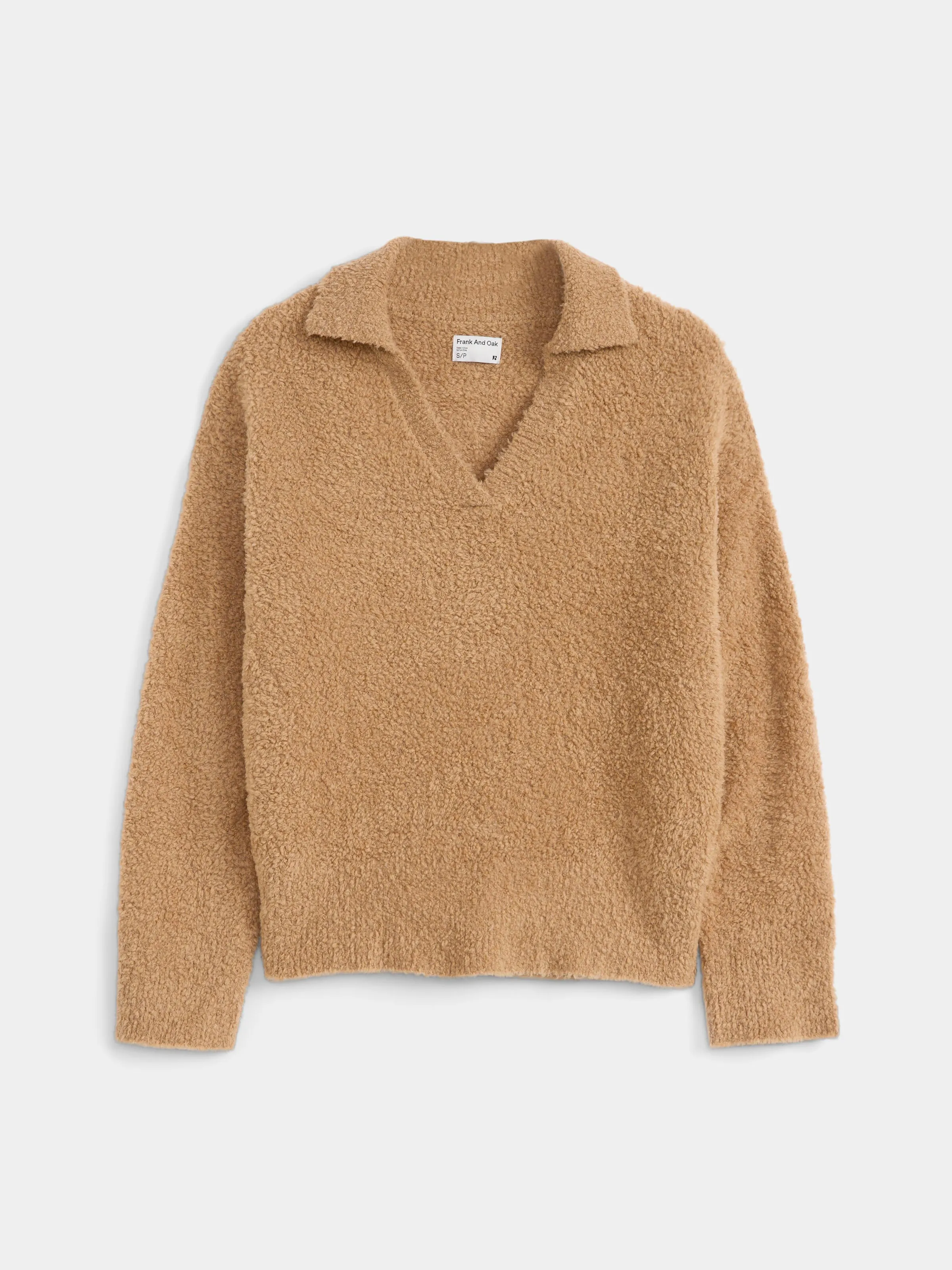 The Fuzzy Johnny Collar Sweater in Caramel Brown sold by Frank & Oak product image thumbnail 5