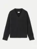 The Fuzzy V Neck Sweater in Dark Grey sold by Frank & Oak