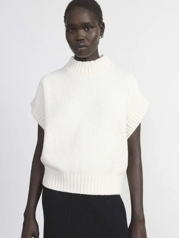 The Seawool® Sweater Vest in White Cream sold by Frank & Oak