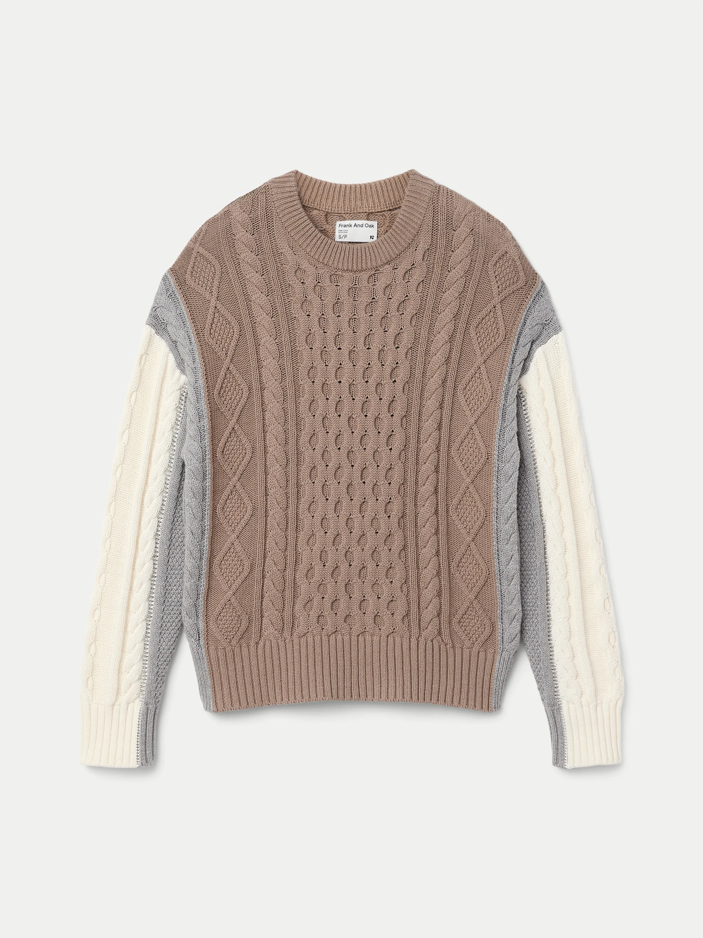 The Colour Block Cable Sweater in Blue sold by Frank & Oak product image thumbnail 5