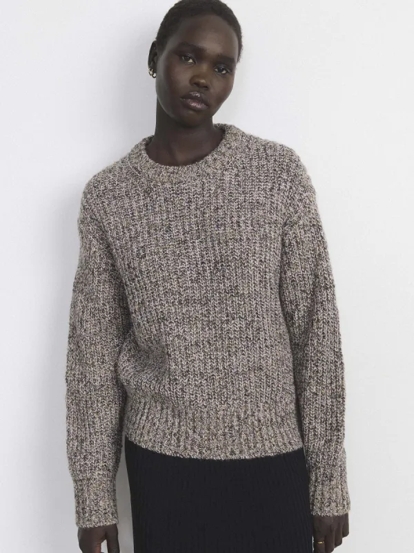 The Multicolour Fuzzy Sweater in Grey Morn sold by Frank & Oak