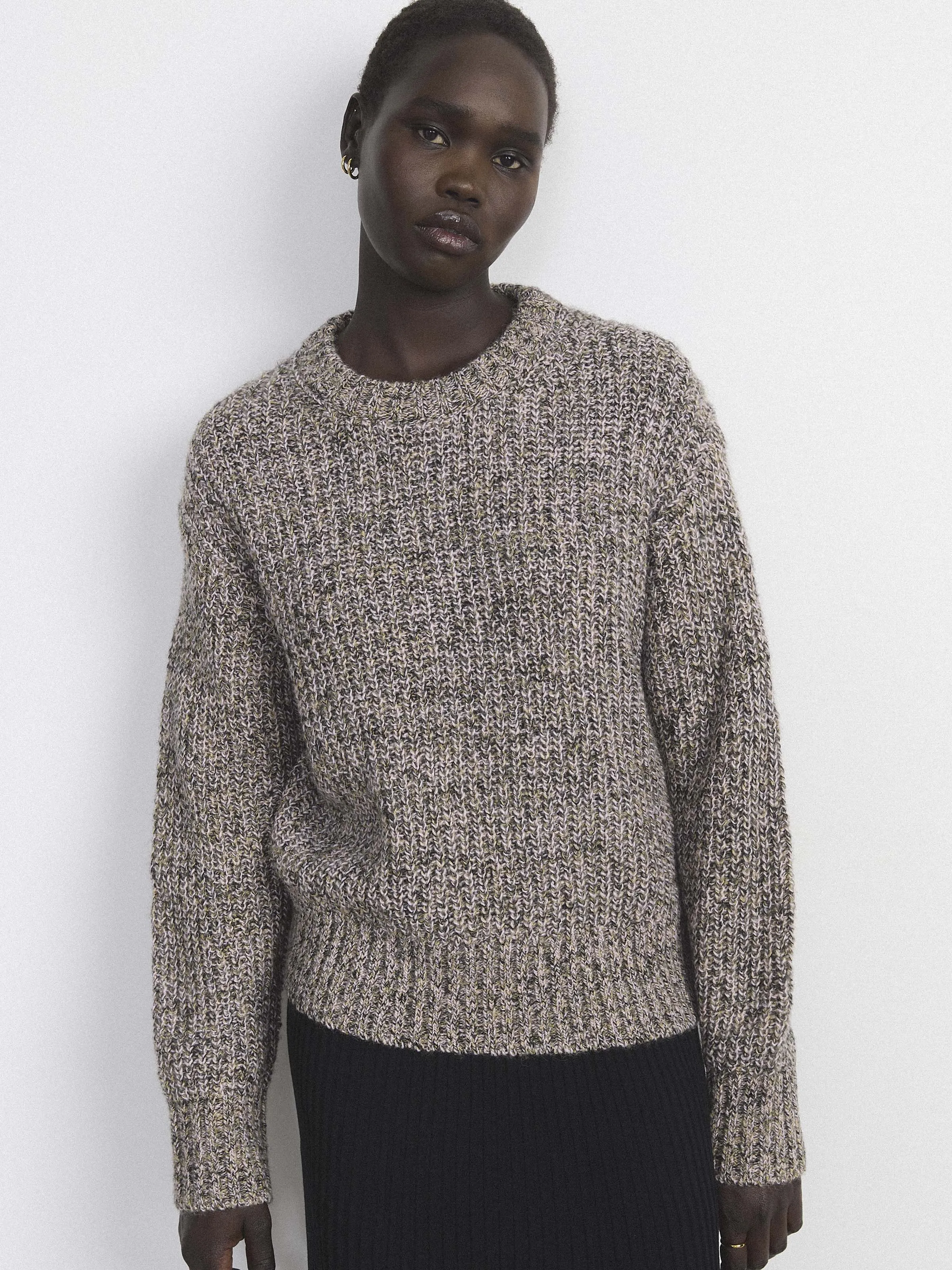 The Multicolour Fuzzy Sweater in Grey Morn sold by Frank & Oak