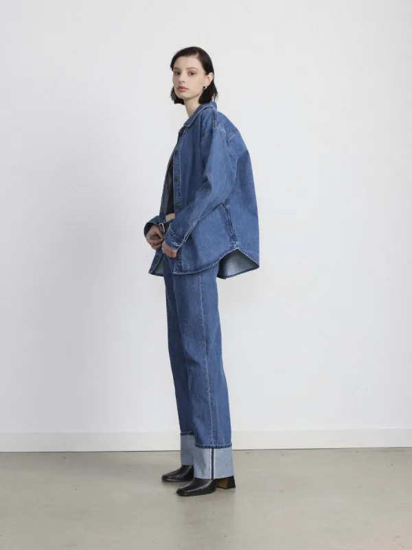 The Denim Overshirt in Medium Blue sold by Frank & Oak