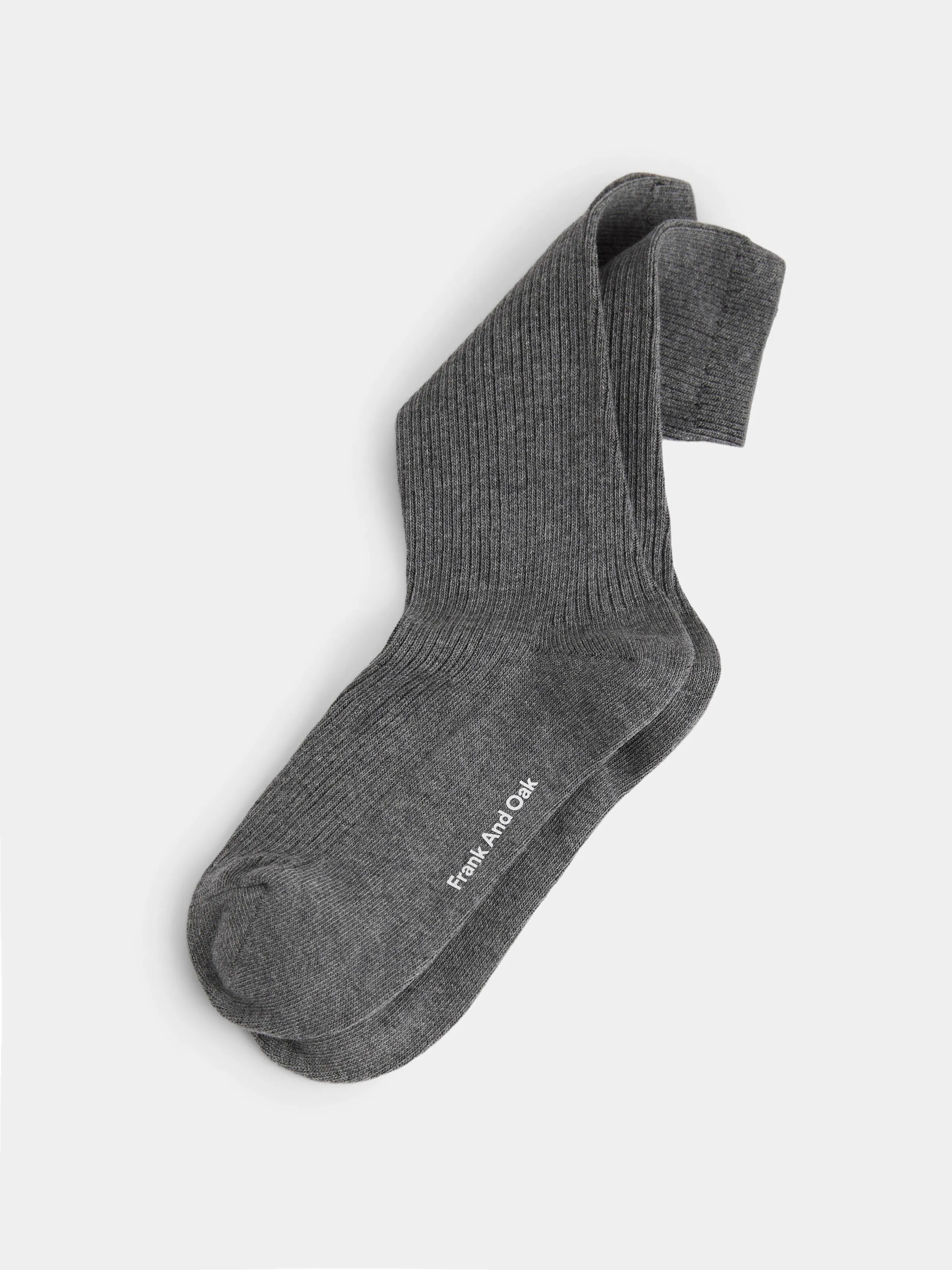 The Ribbed Socks in Grey sold by Frank & Oak