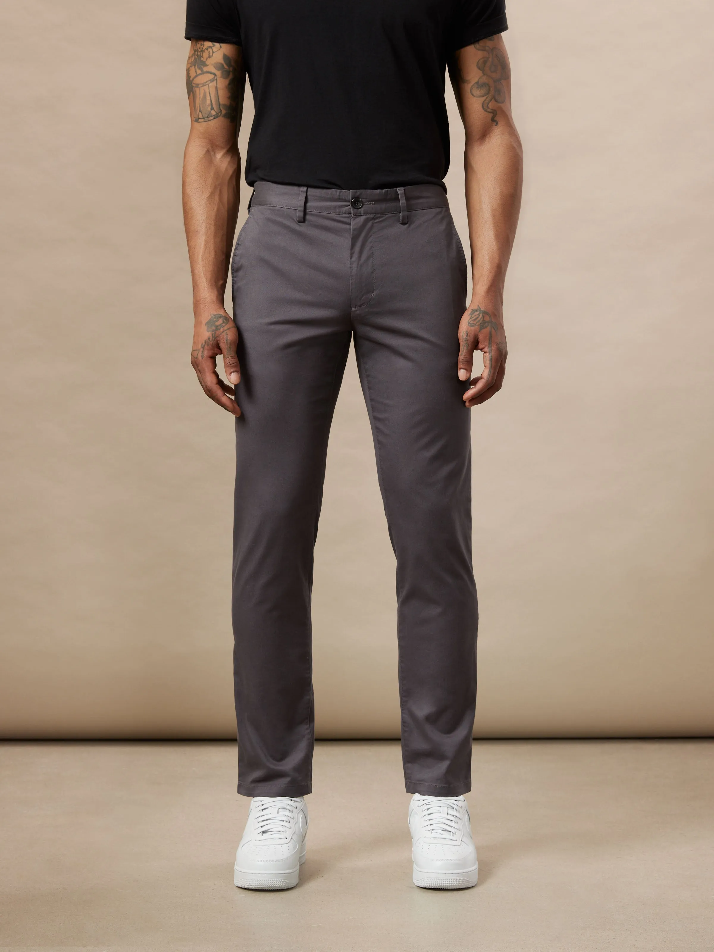 The Brunswick Slim Fit Chino Pant in Iron Grey sold by Frank & Oak