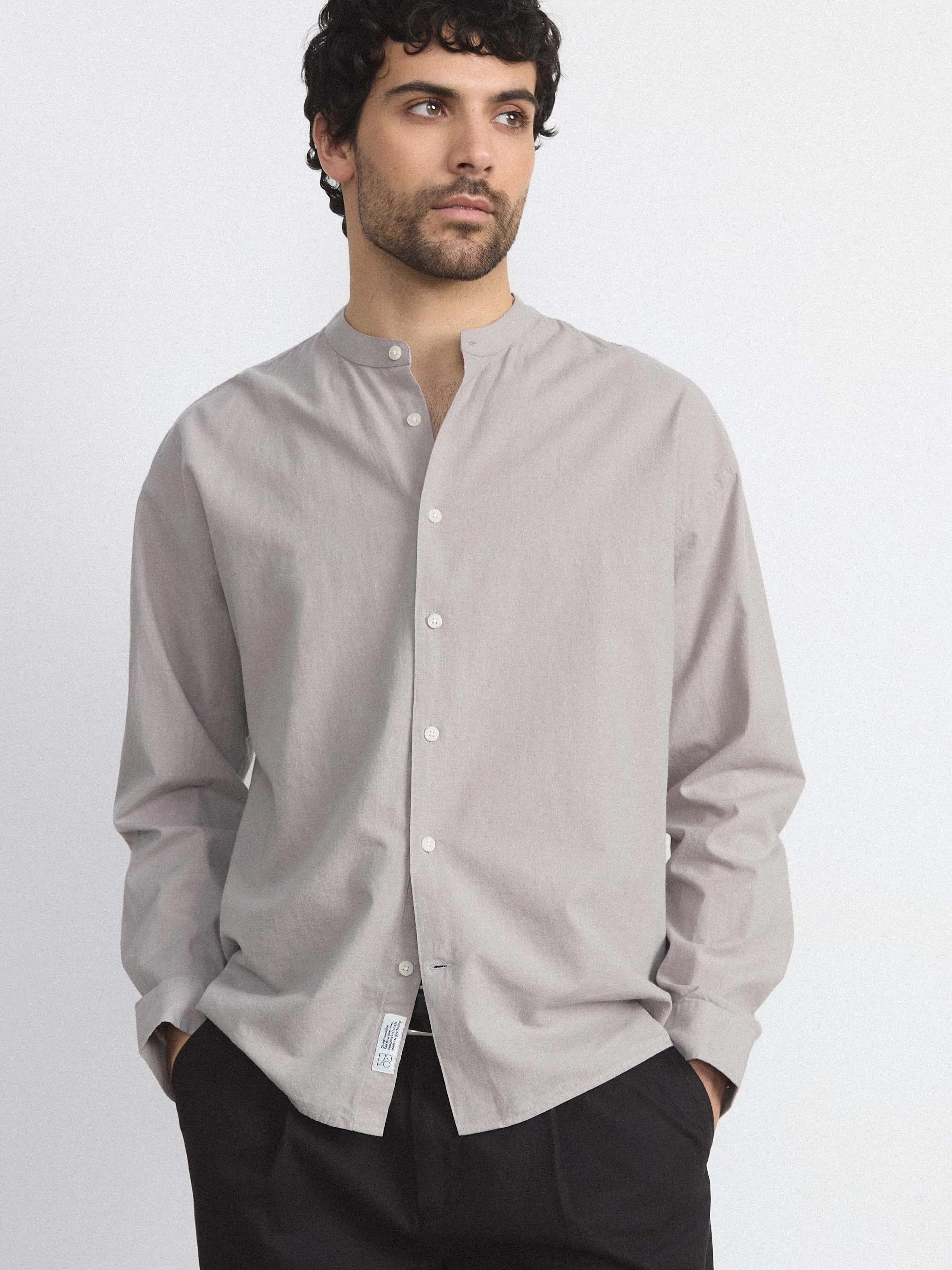 The Loose Officer Collar Shirt in Flint Grey sold by Frank & Oak product image thumbnail 2