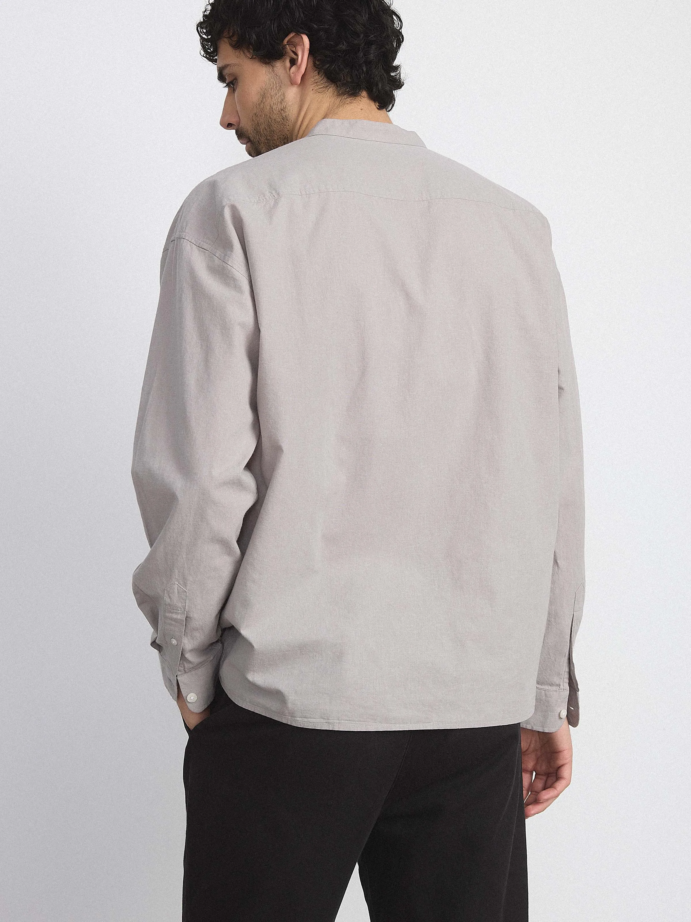 The Loose Officer Collar Shirt in Flint Grey sold by Frank & Oak product image thumbnail 4