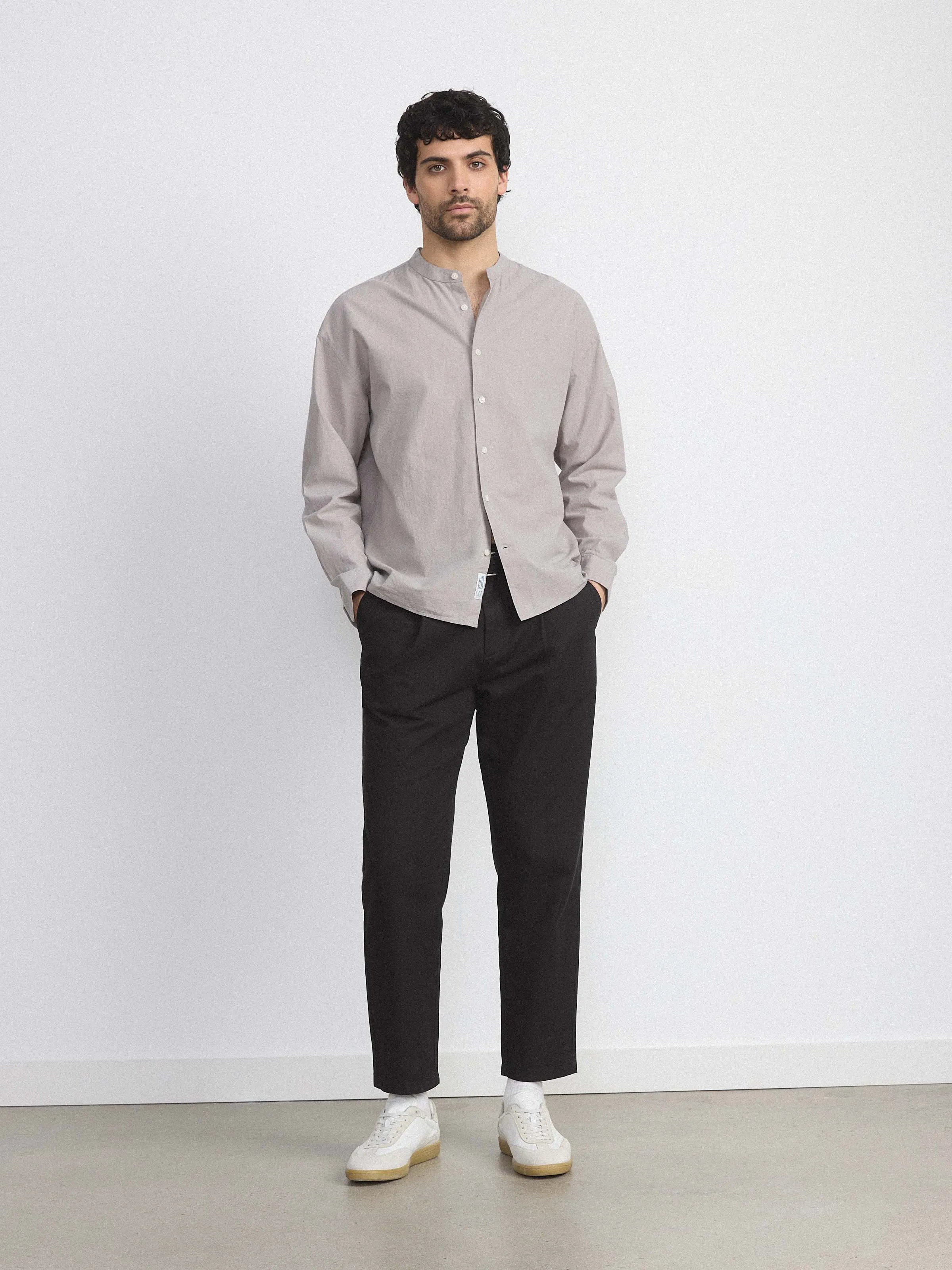 The Loose Officer Collar Shirt in Flint Grey sold by Frank & Oak product image thumbnail 5