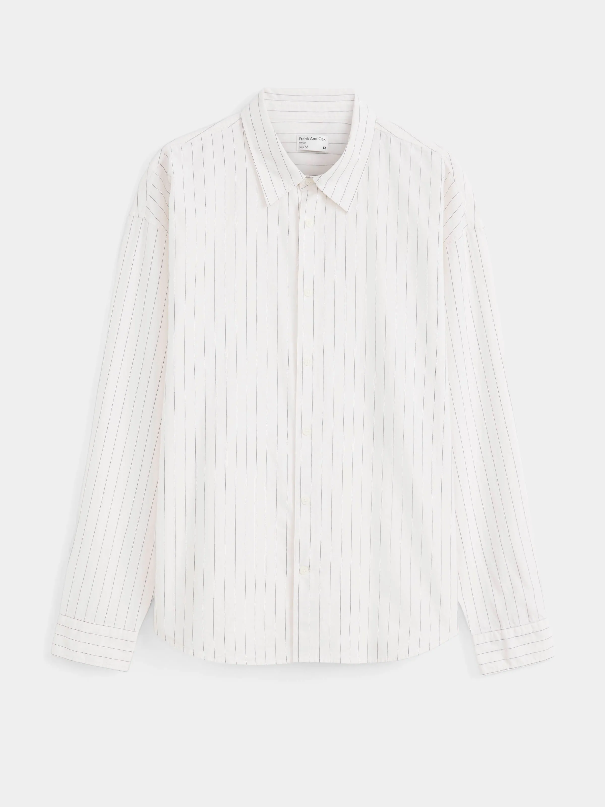 The Loose Pinstripe Shirt in White sold by Frank & Oak product image thumbnail 5