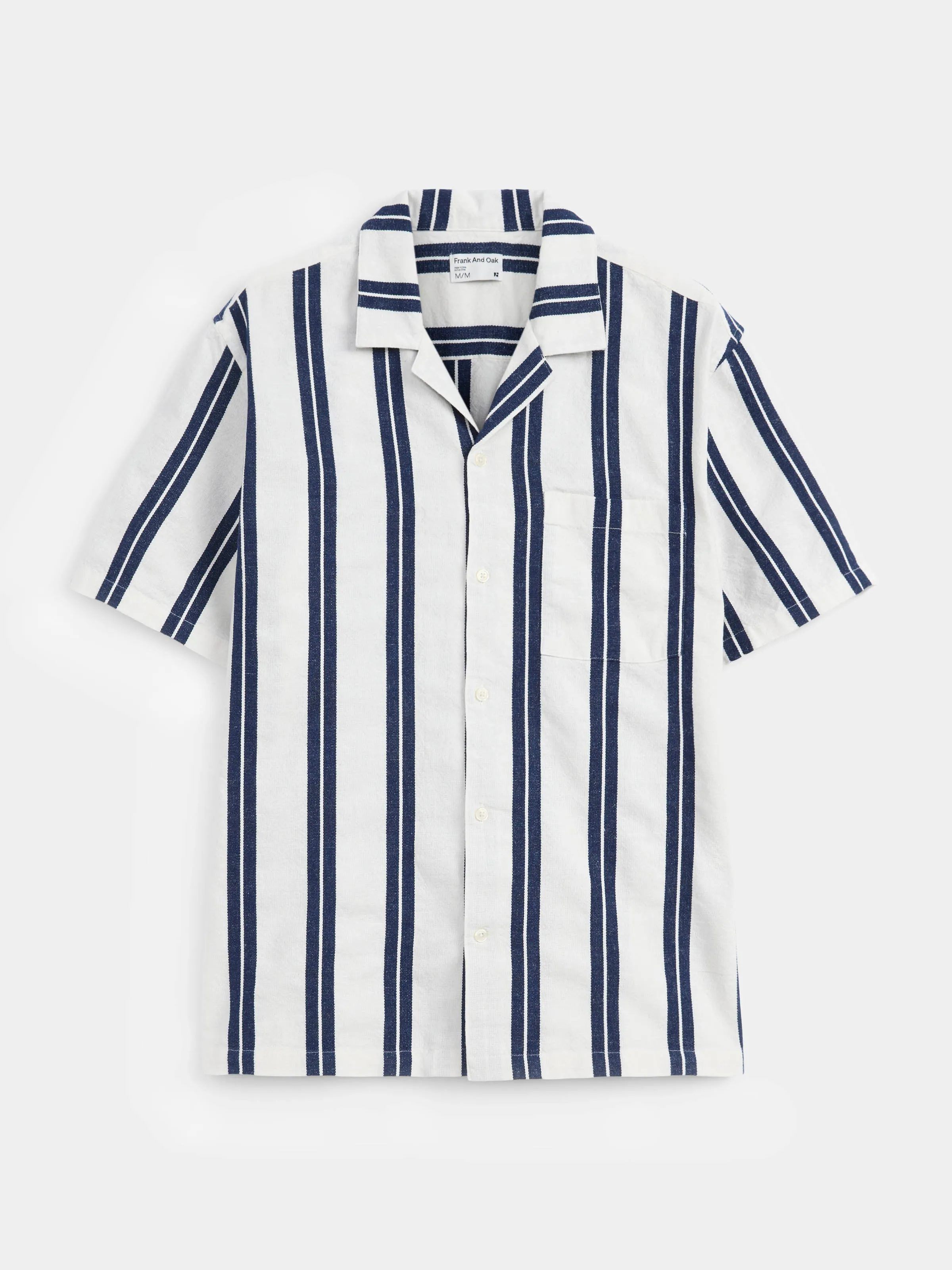 The Striped Camp Collar Shirt in Blue sold by Frank & Oak product image thumbnail 4