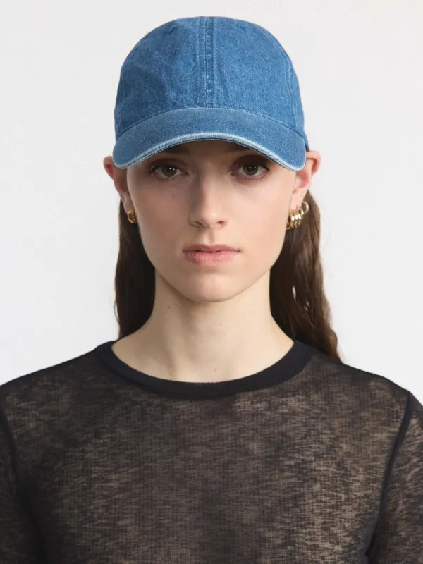 The Denim Dad Cap in Sapphire Blue sold by Frank & Oak