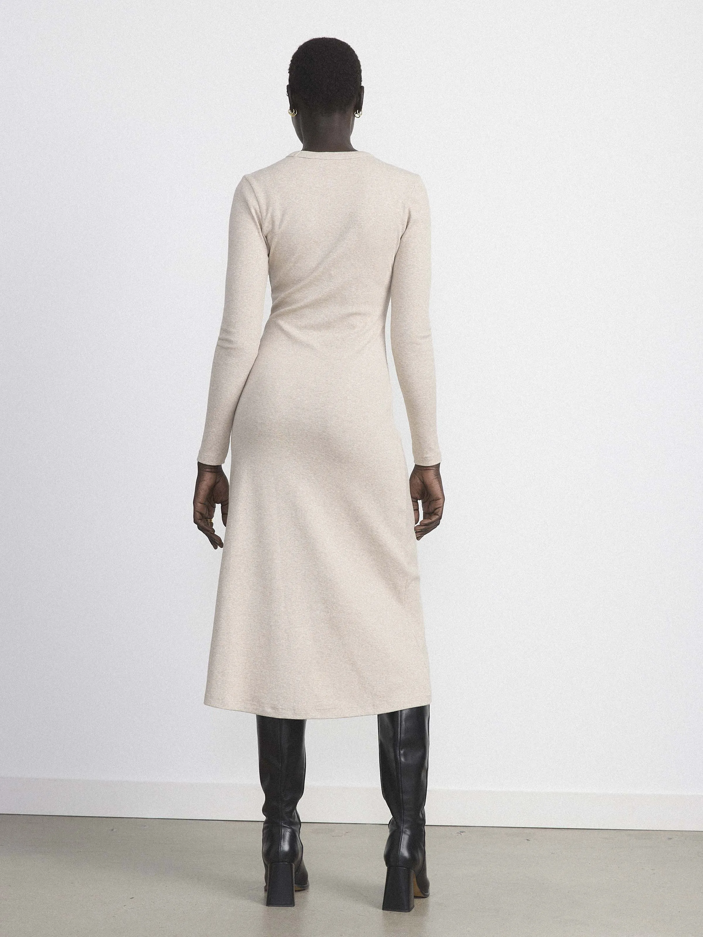 The Ribbed Maxi Dress in Beige sold by Frank & Oak product image thumbnail 4