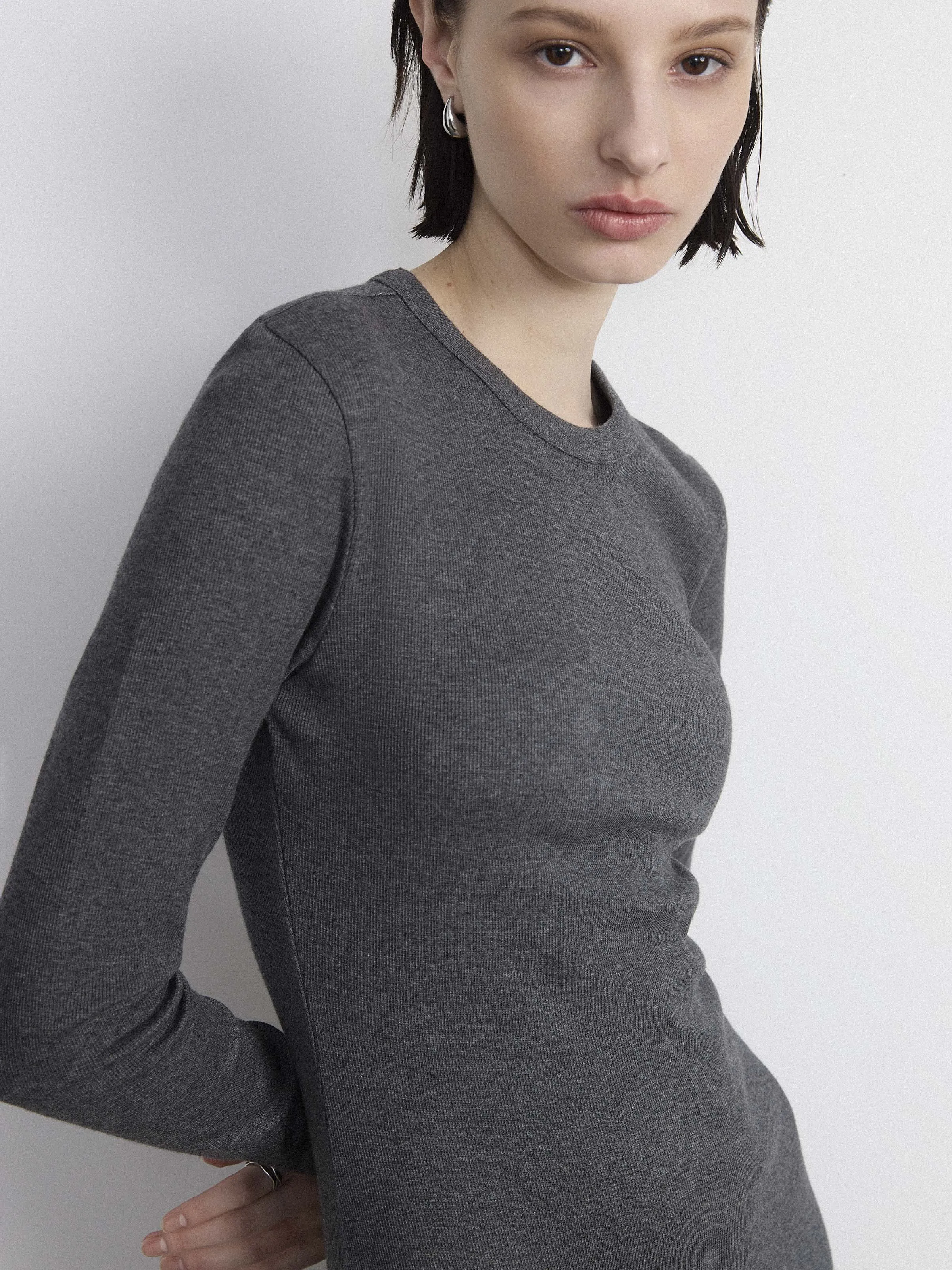 The Ribbed Maxi Dress in Cool Grey sold by Frank & Oak product image thumbnail 2