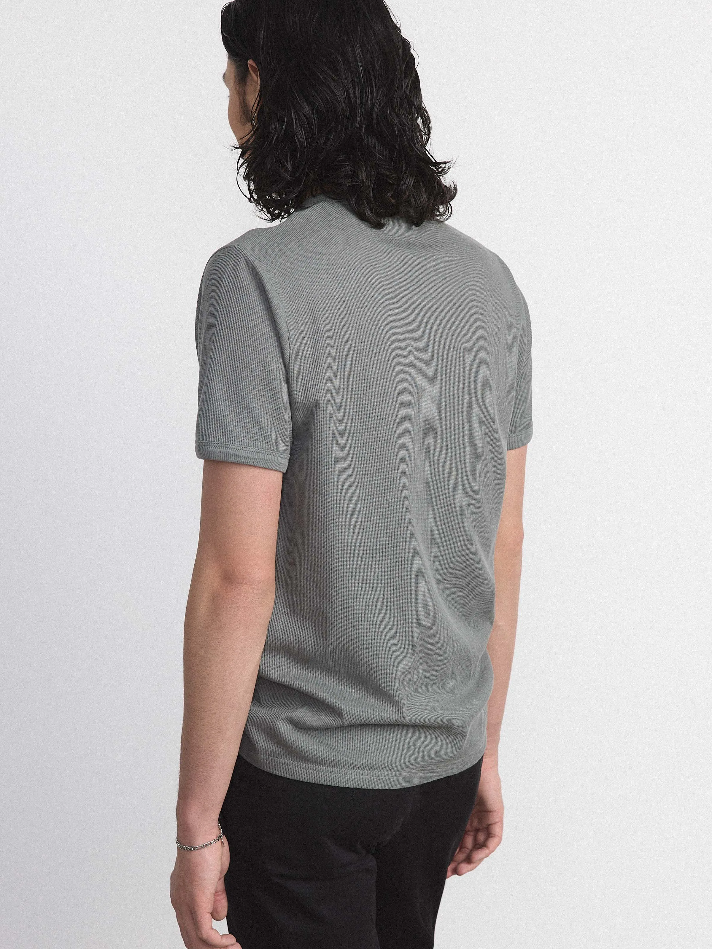 The Short Sleeve Ribbed T-Shirt in Slate sold by Frank & Oak product image thumbnail 3