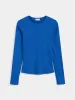 The Ribbed Long Sleeve Top in Nautical Blue sold by Frank & Oak