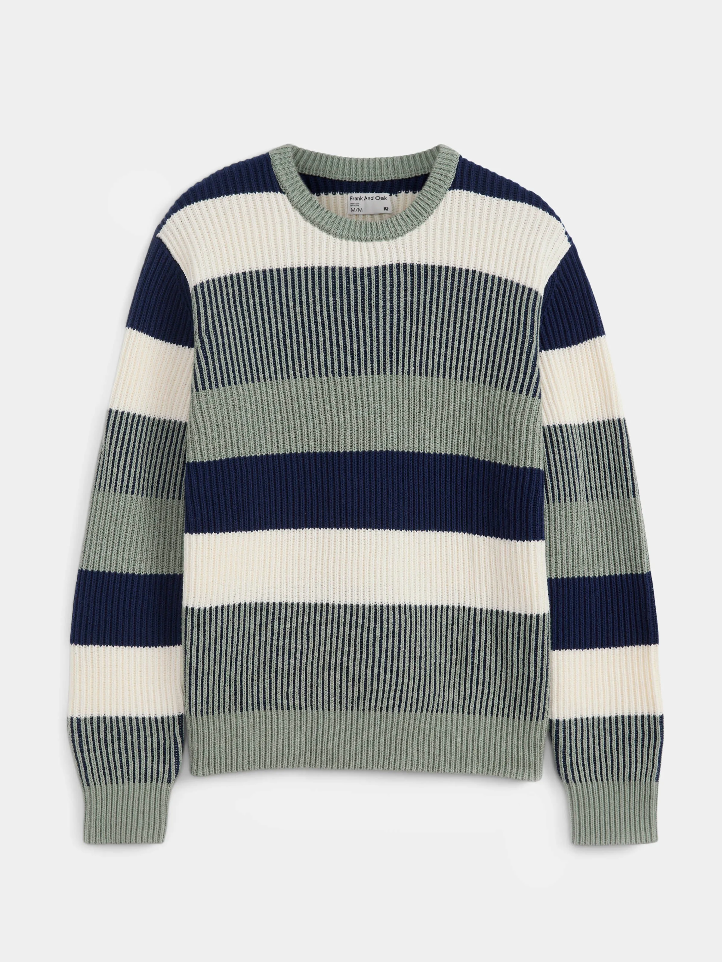 The Striped Ribbed Sweater in Grey Green sold by Frank & Oak product image thumbnail 5
