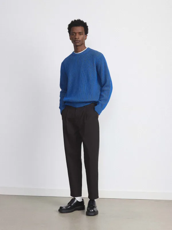 The Ribbed Sweater in Nautical Blue sold by Frank & Oak