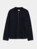 The Zip Up Knit Overshirt in Deep Blue sold by Frank & Oak