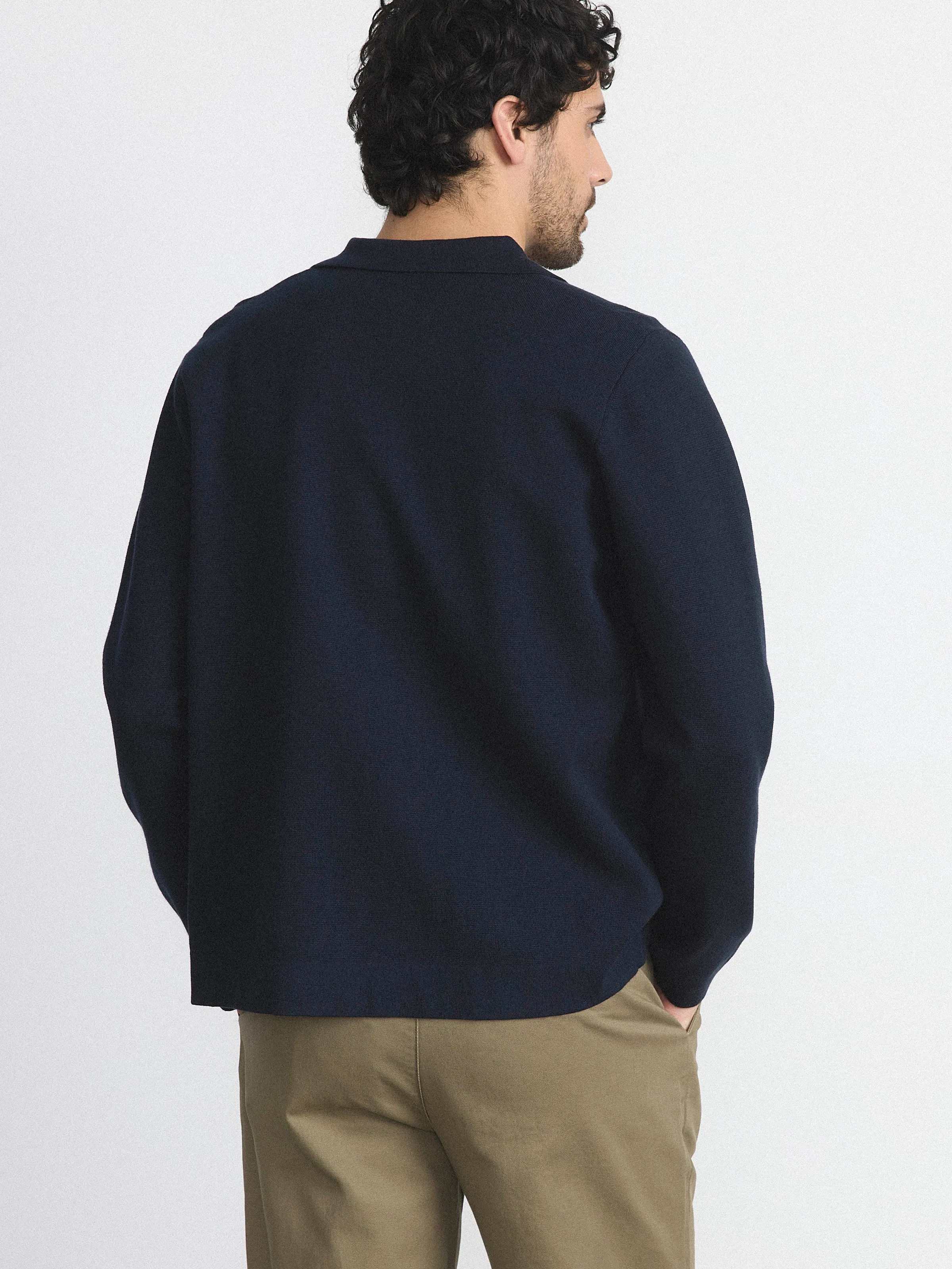 The Zip Up Knit Overshirt in Deep Blue sold by Frank & Oak product image thumbnail 3