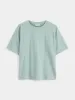 The Drop Shoulder Loose T-Shirt in Muted Teal sold by Frank & Oak