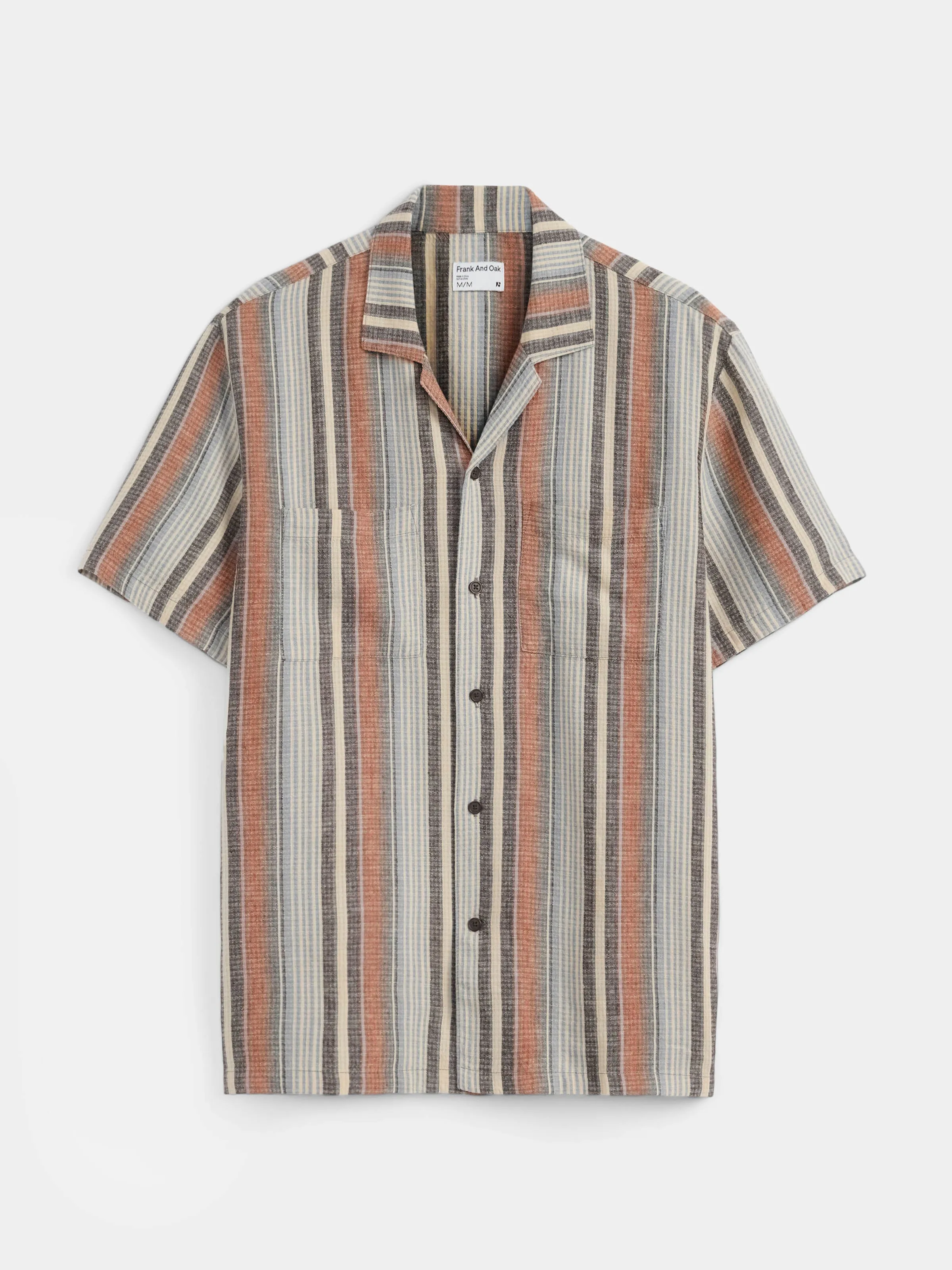 The Striped Camp Collar Shirt in Spice Orange sold by Frank & Oak product image thumbnail 5