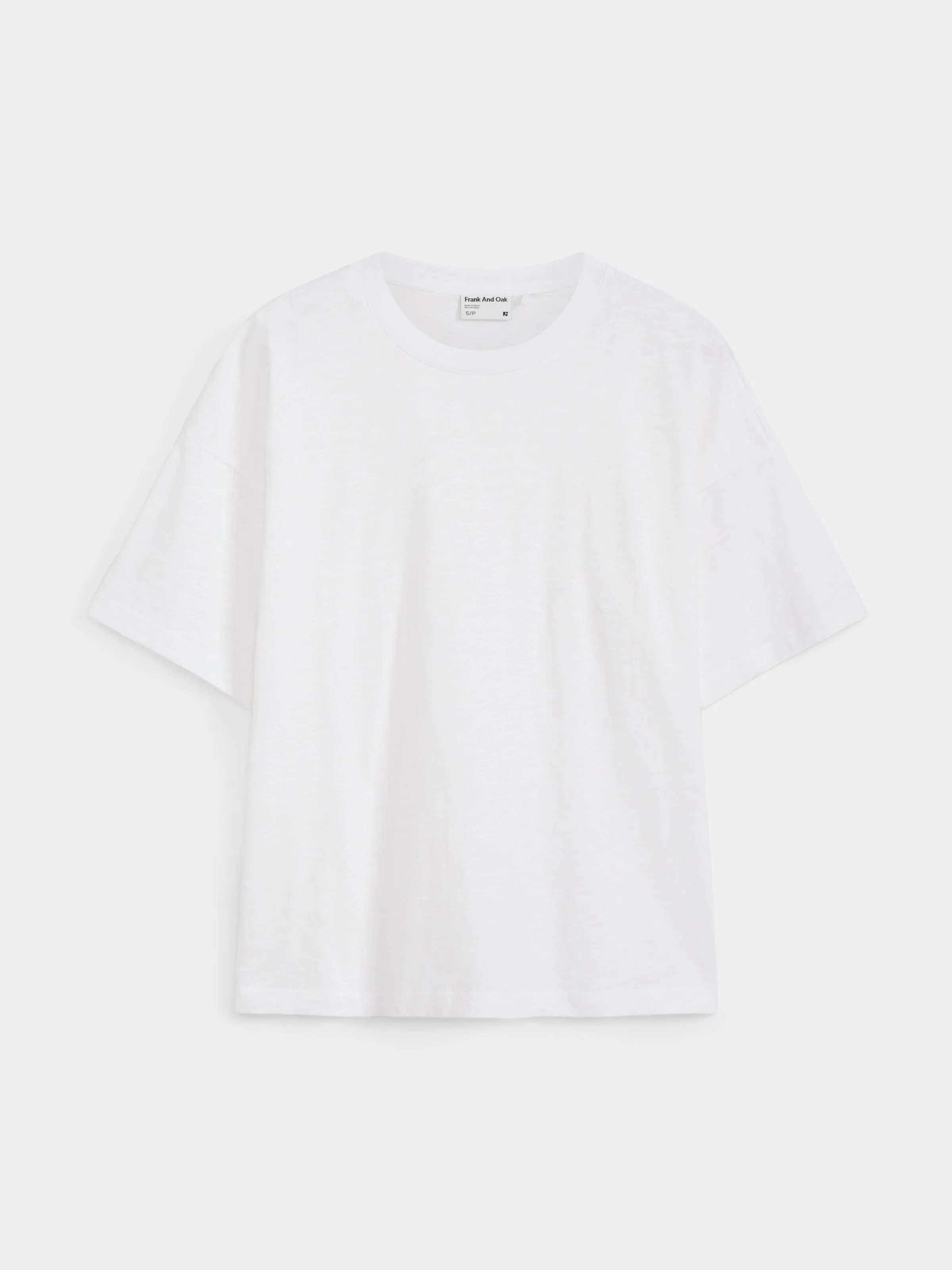 The Drop Shoulder Loose T-Shirt in White sold by Frank & Oak