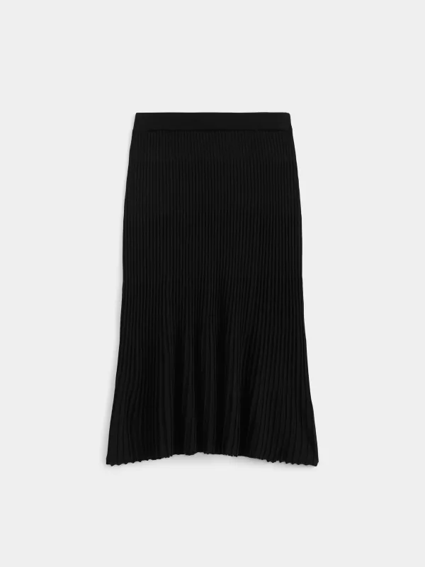 The Ribbed Midi Skirt in Black sold by Frank & Oak