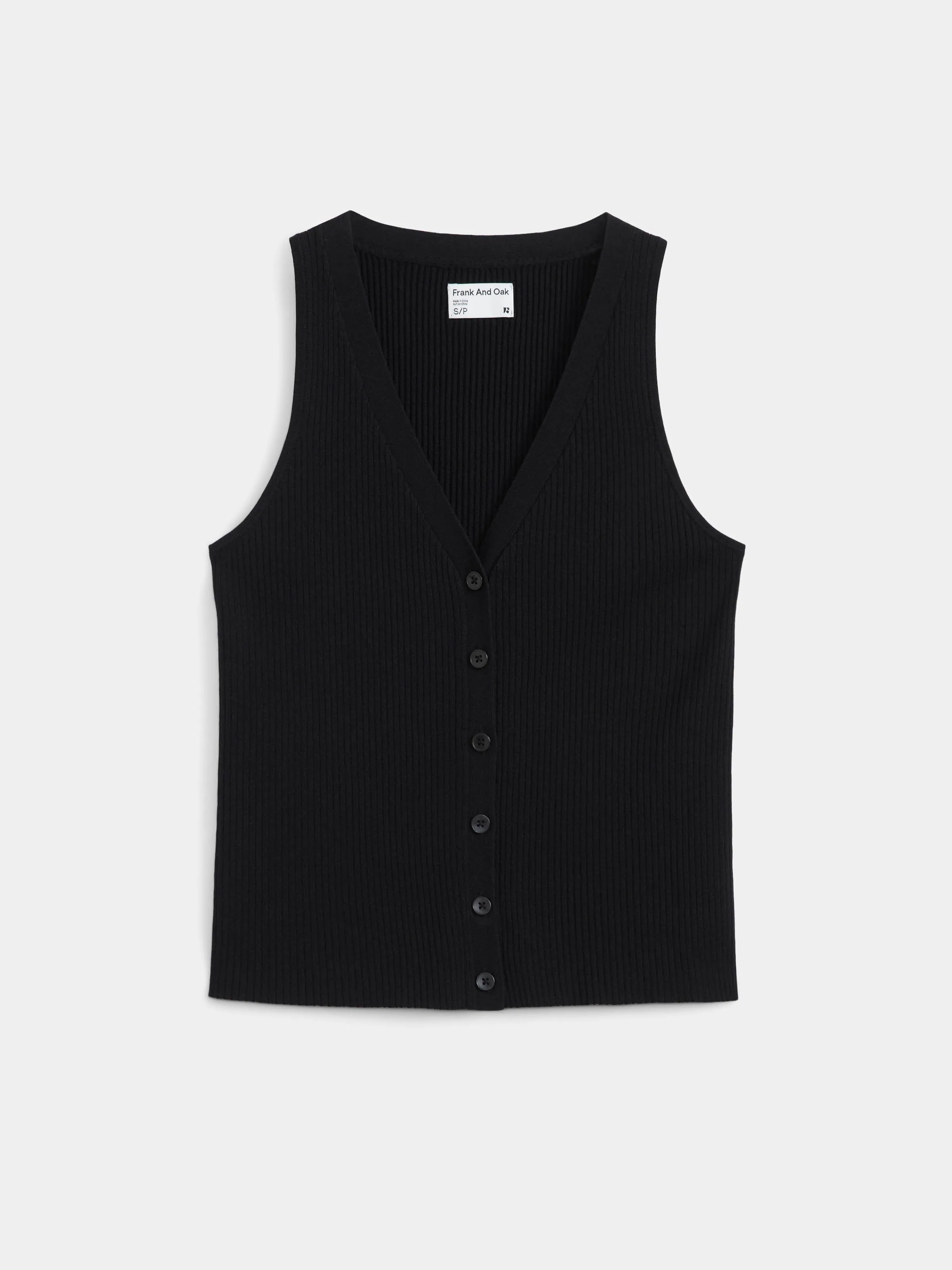 The Button Up Sweater Vest in Black sold by Frank & Oak product image thumbnail 4