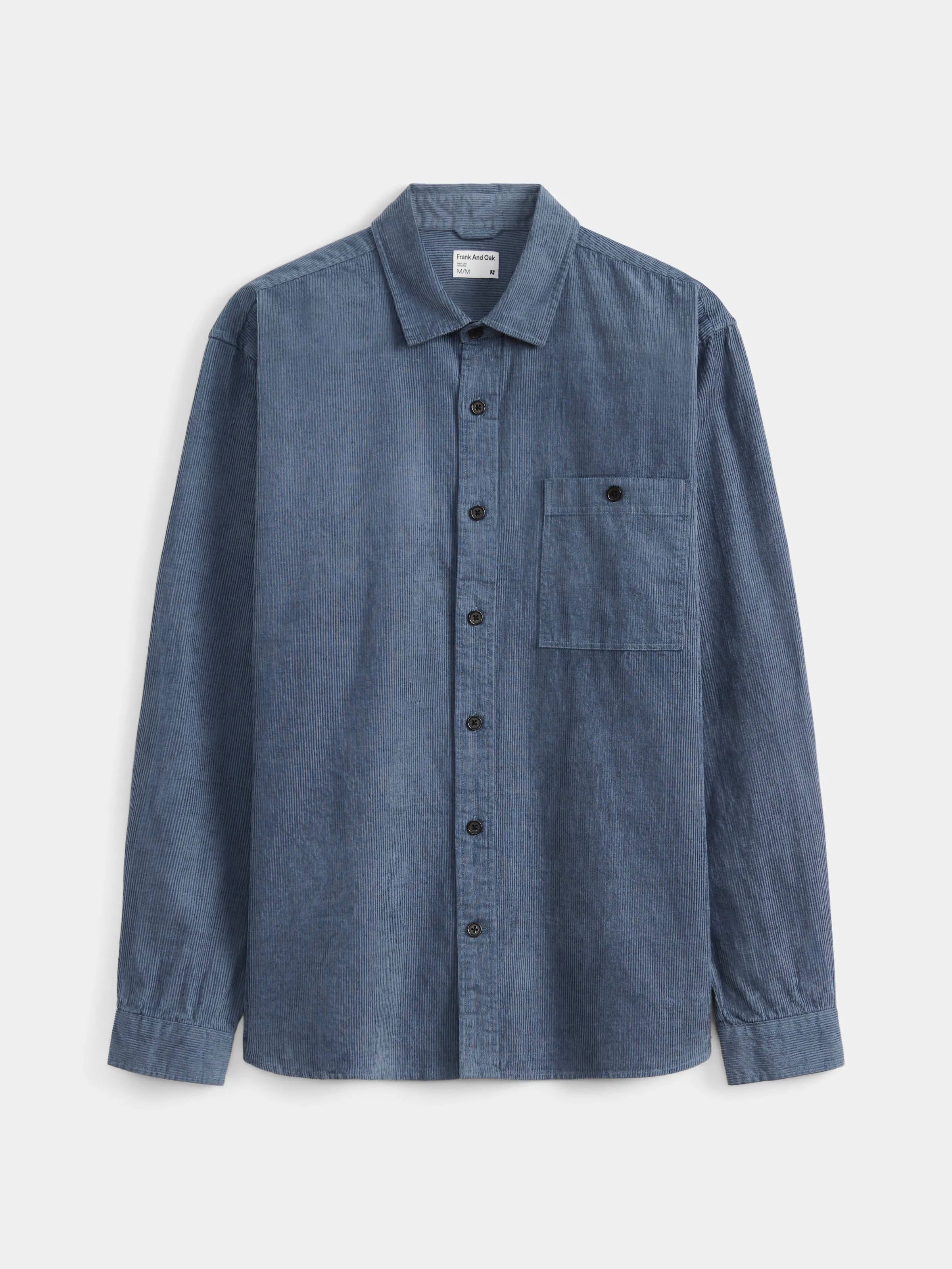 The Light Corduroy Shirt in Storm Blue sold by Frank & Oak