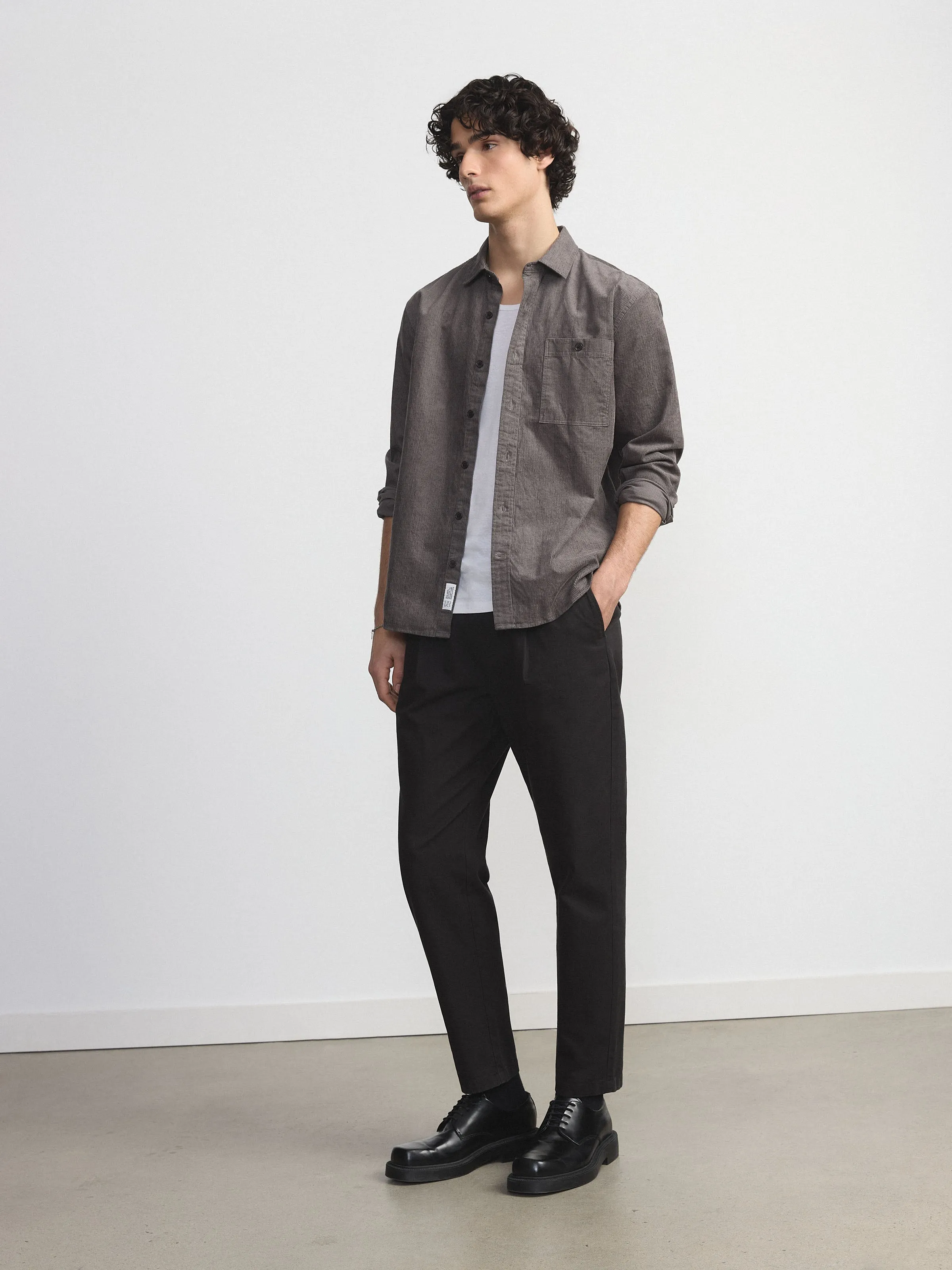 The Light Corduroy Shirt in Charcoal Grey sold by Frank & Oak product image thumbnail 2