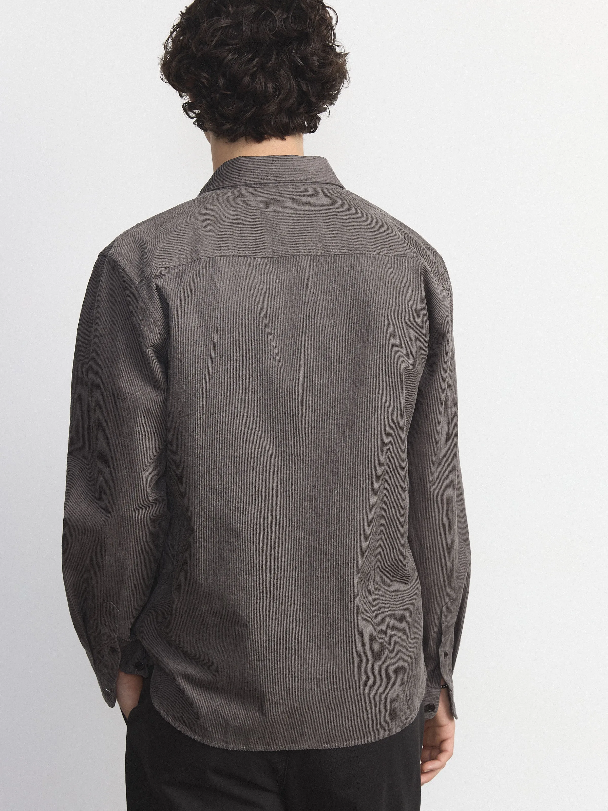 The Light Corduroy Shirt in Charcoal Grey sold by Frank & Oak product image thumbnail 3