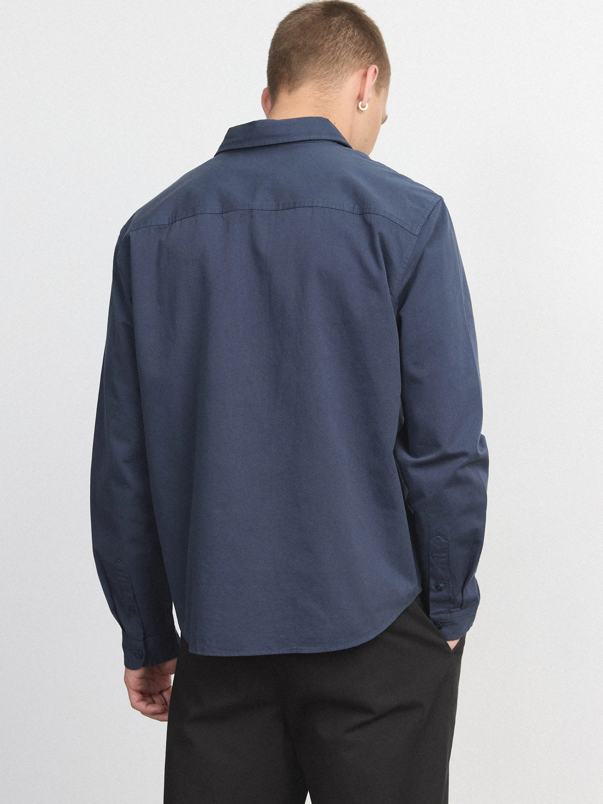 The Half Button Shirt in Midnight Blue sold by Frank & Oak product image thumbnail 3