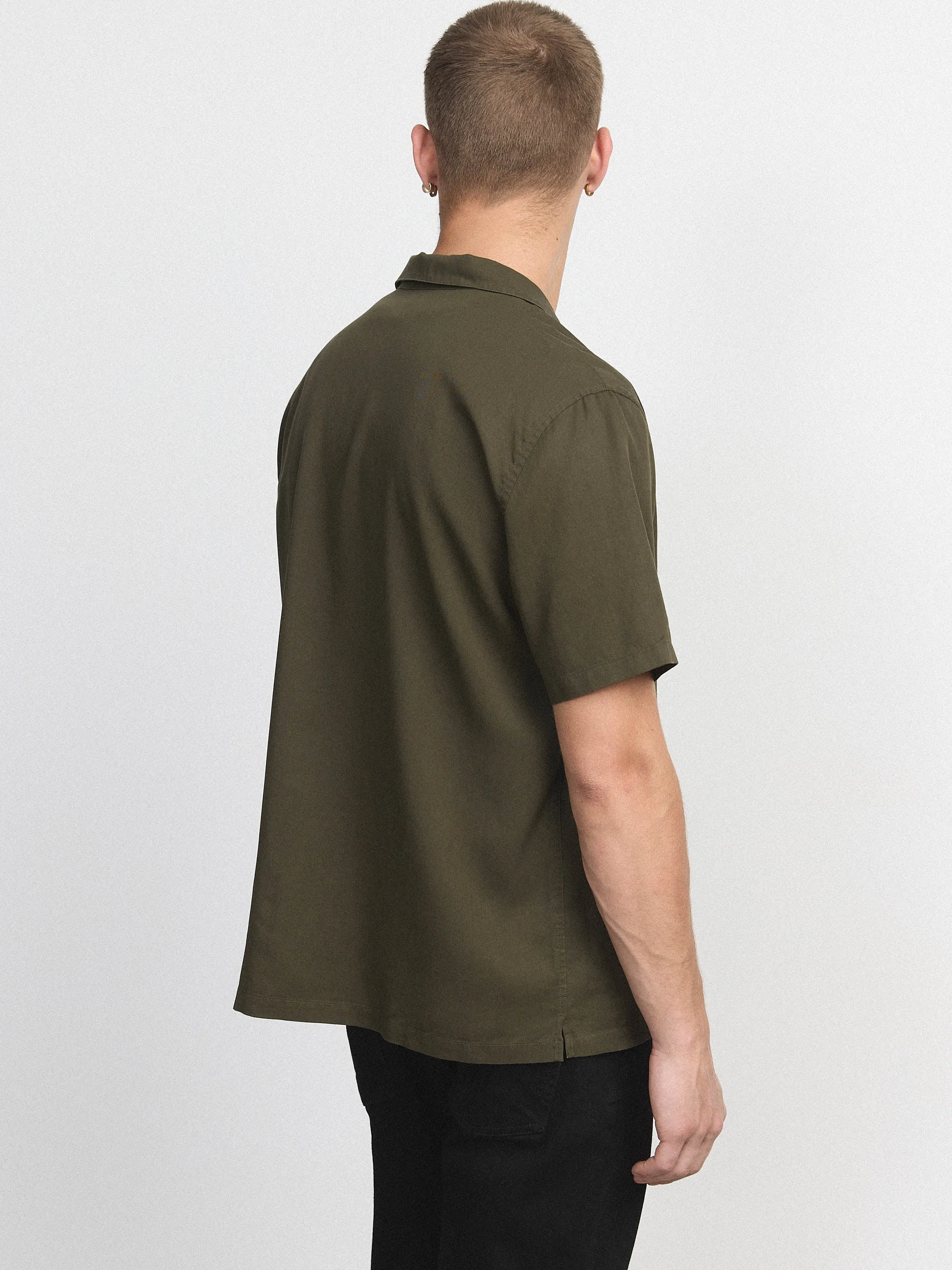 The Eco Dye Camp Collar Shirt in Deep Green sold by Frank & Oak product image thumbnail 3