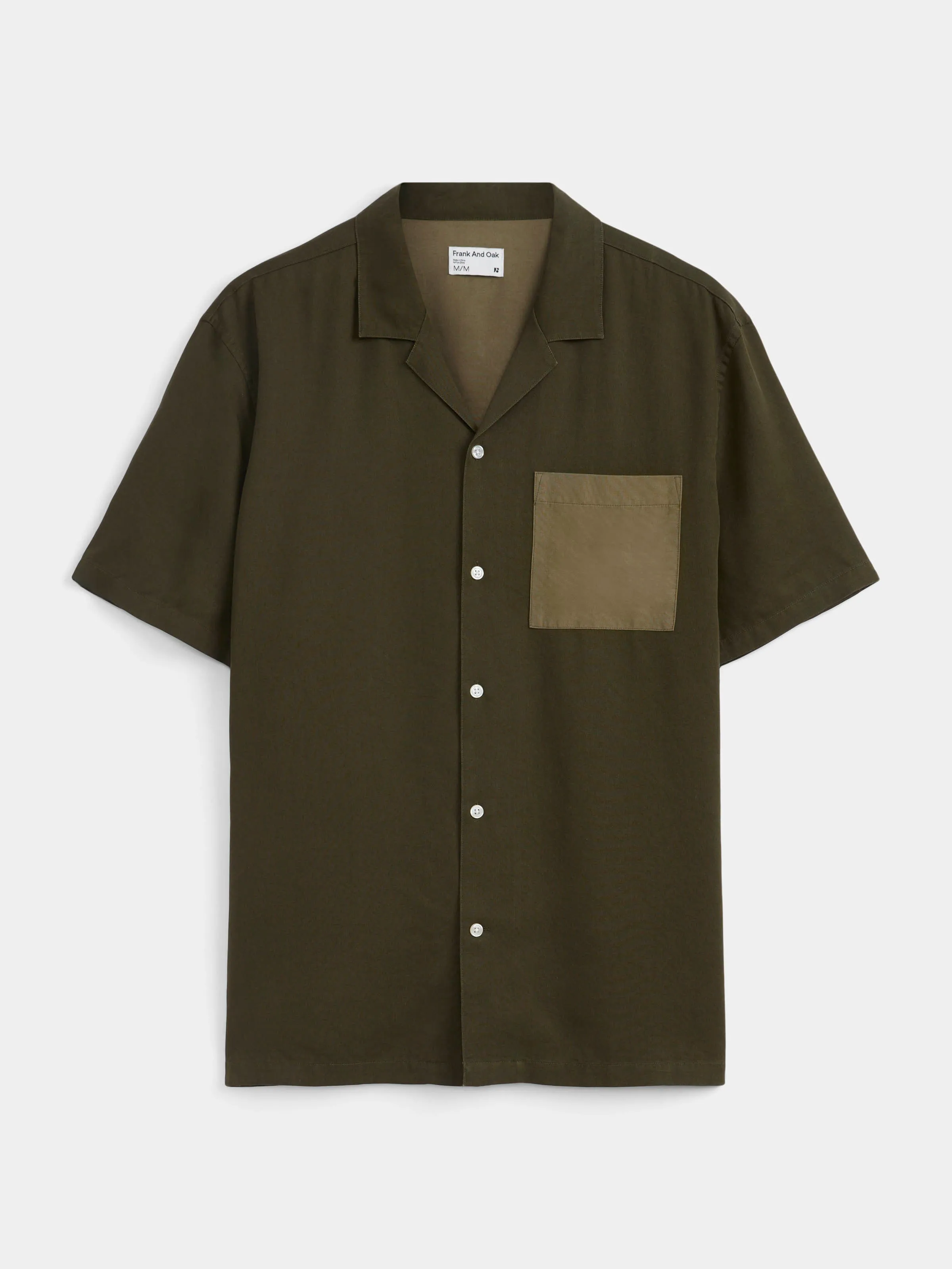 The Eco Dye Camp Collar Shirt in Deep Green sold by Frank & Oak product image thumbnail 4