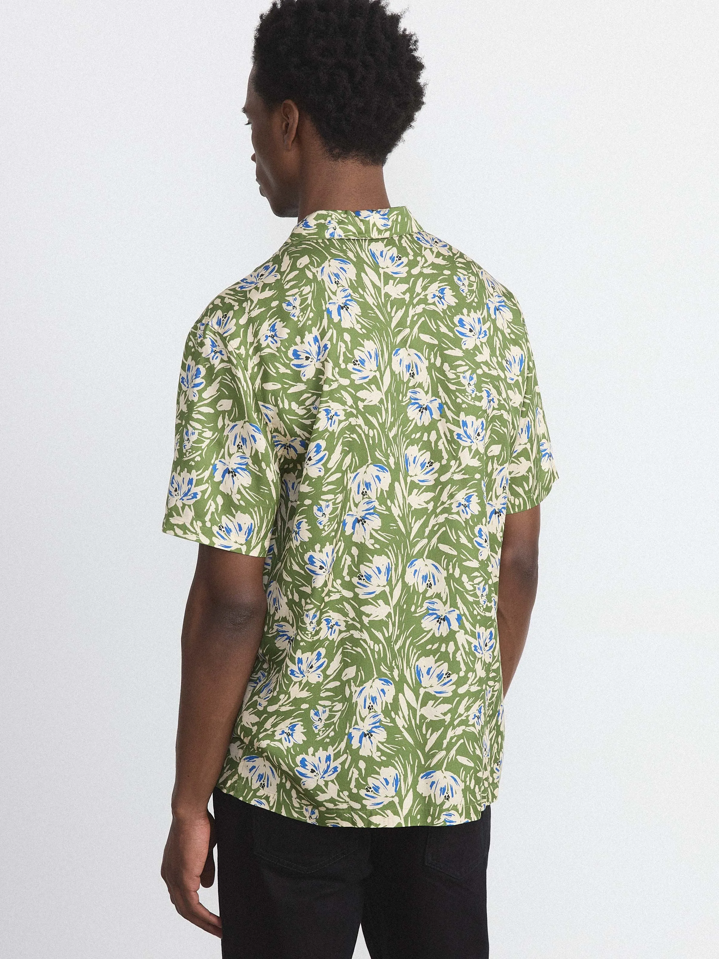 The Floral Camp Collar Shirt in Green sold by Frank & Oak product image thumbnail 3