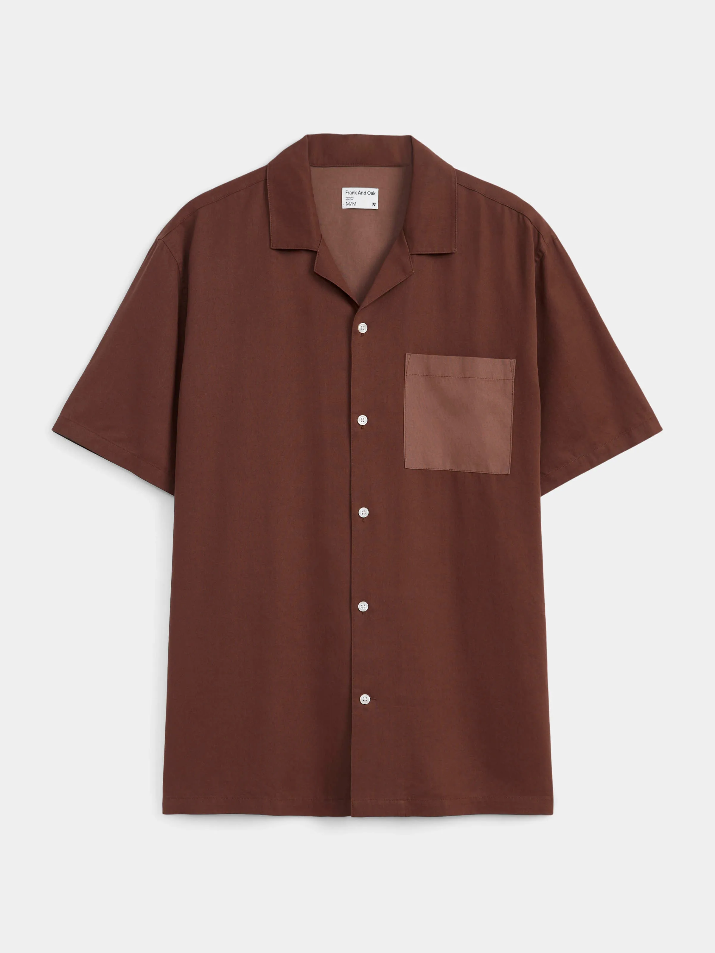 The Eco Dye Camp Collar Shirt in Chocolate Fudge sold by Frank & Oak product image thumbnail 4