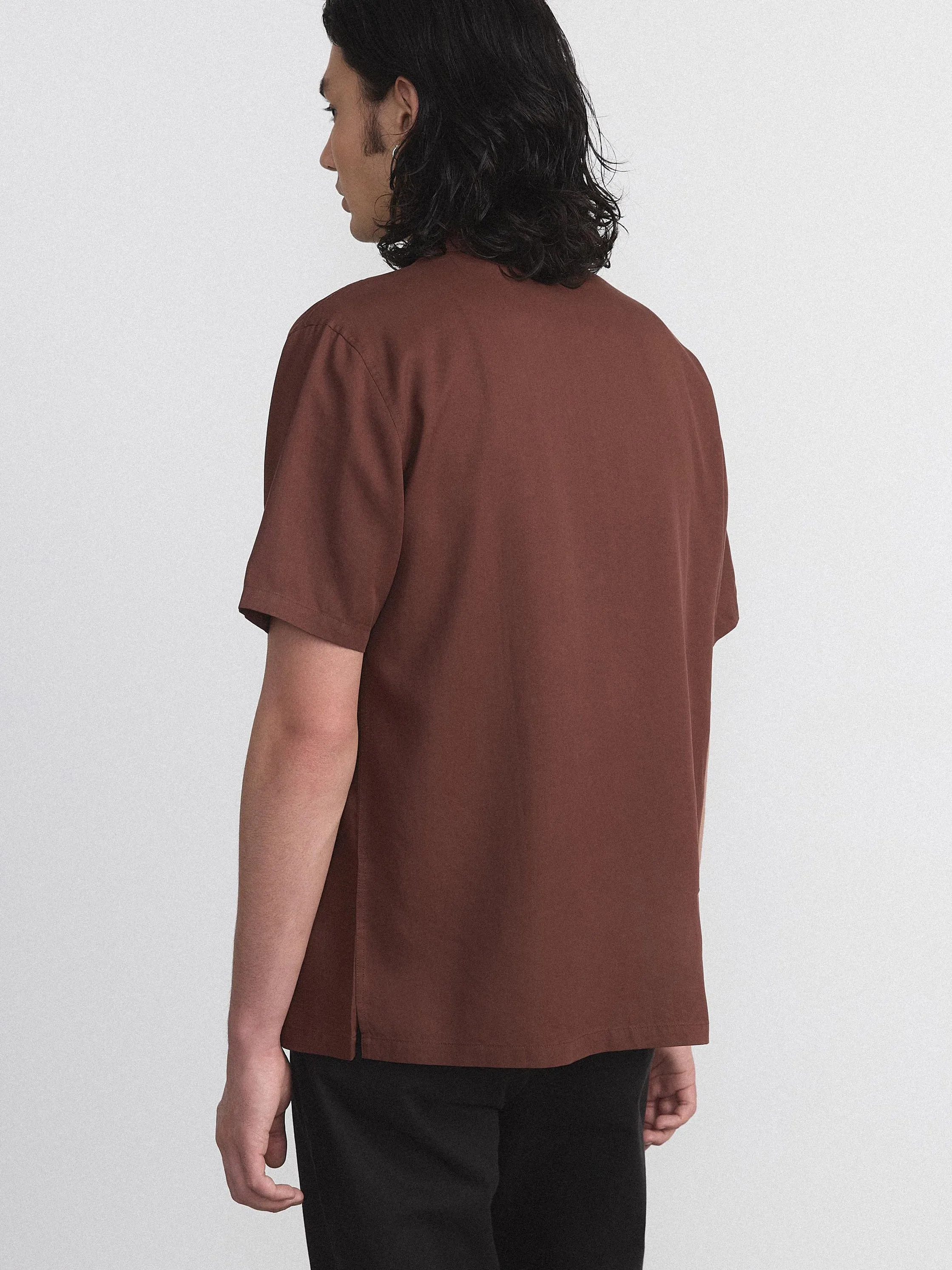 The Eco Dye Camp Collar Shirt in Chocolate Fudge sold by Frank & Oak product image thumbnail 3
